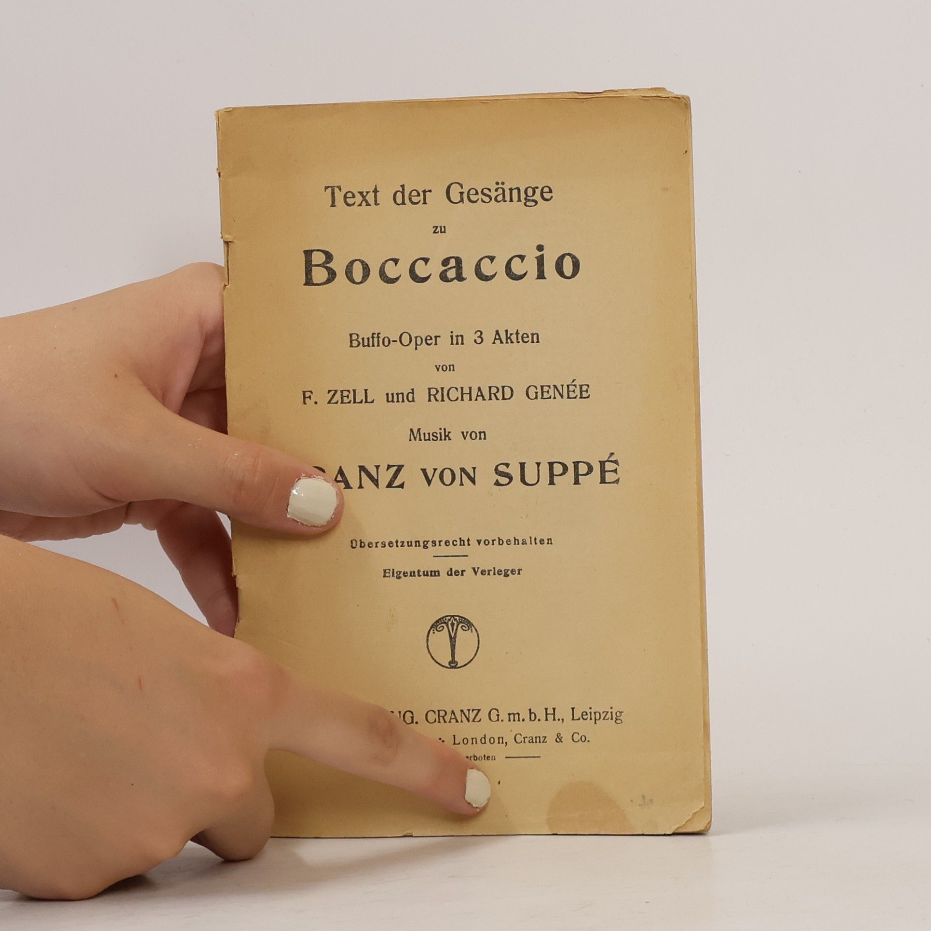 Richard Genée Text der Gesänge zu Boccaccio