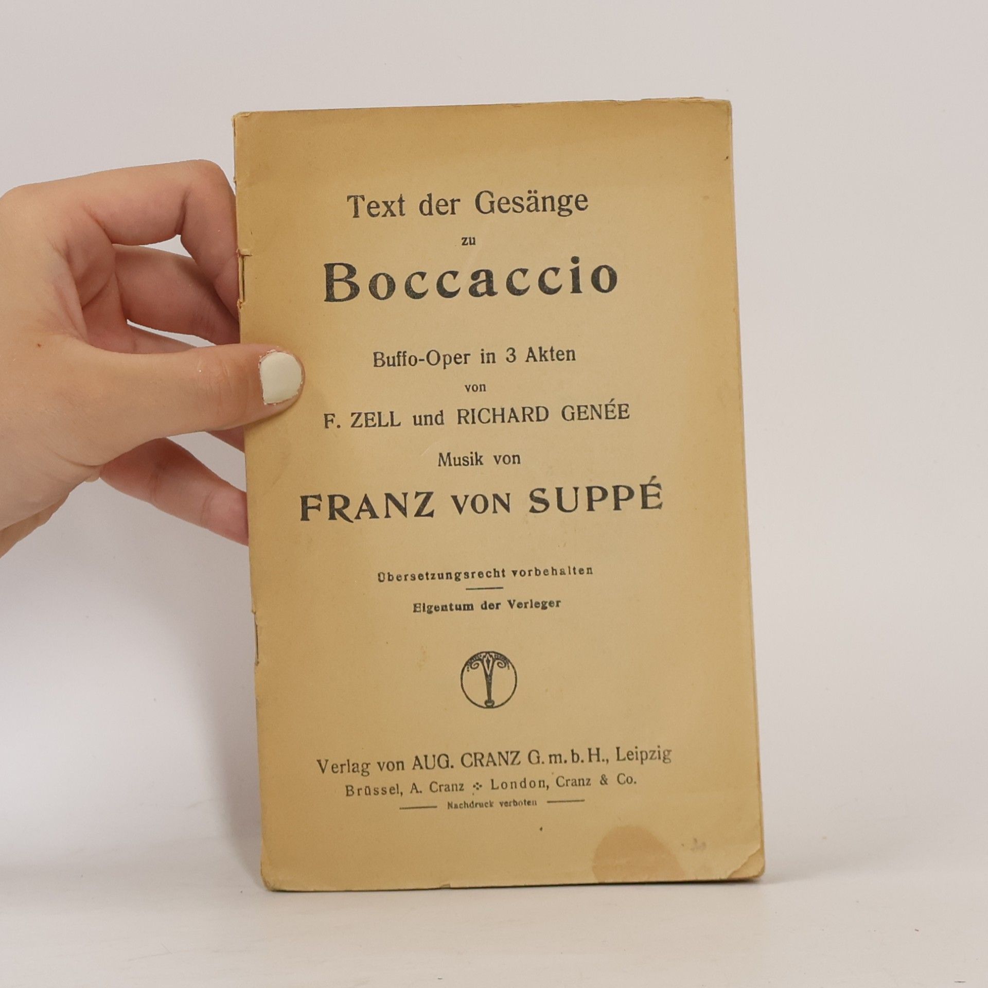 Richard Genée Text der Gesänge zu Boccaccio