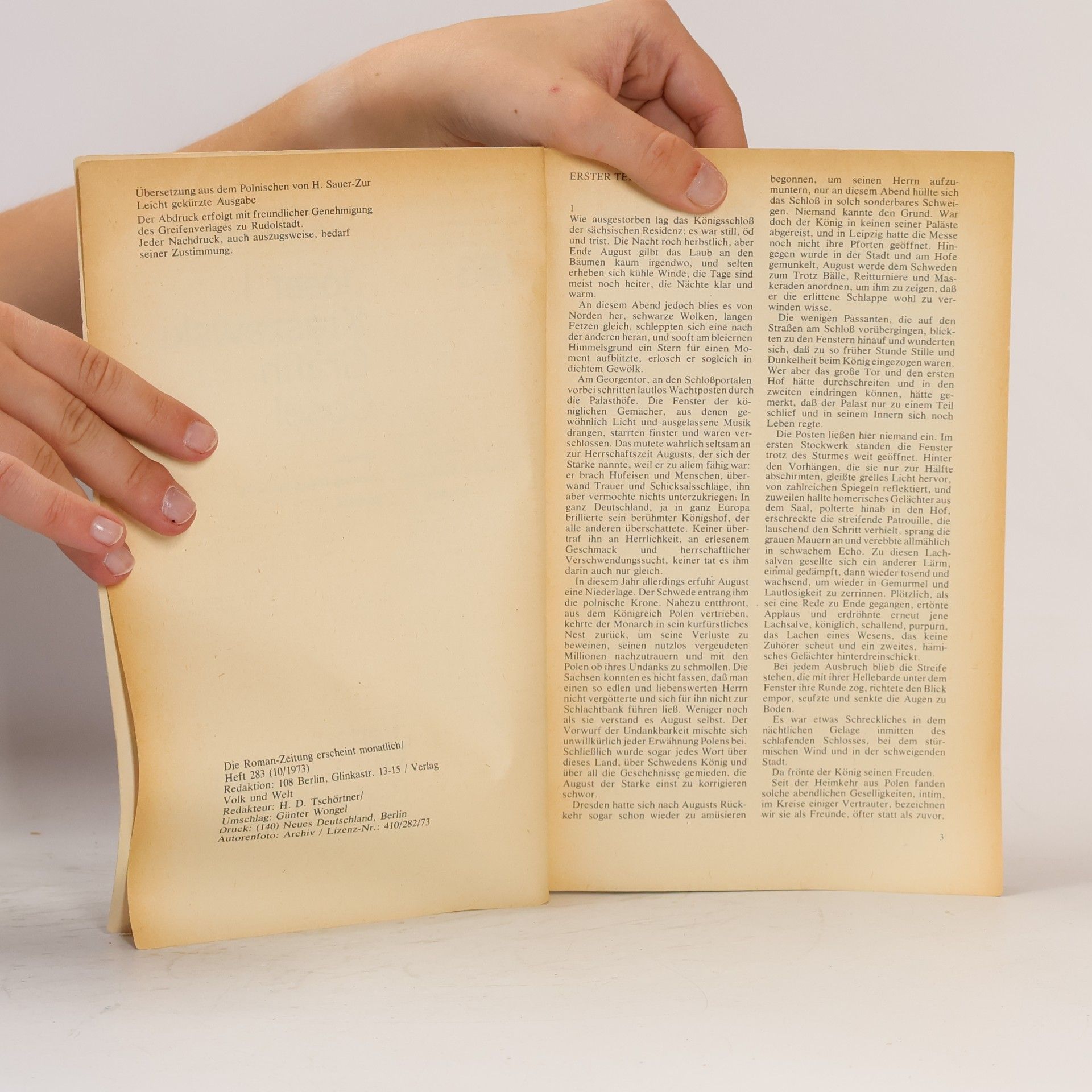 Joseph J Kraszewski Roman-Zeitung Heft 283 10/1973