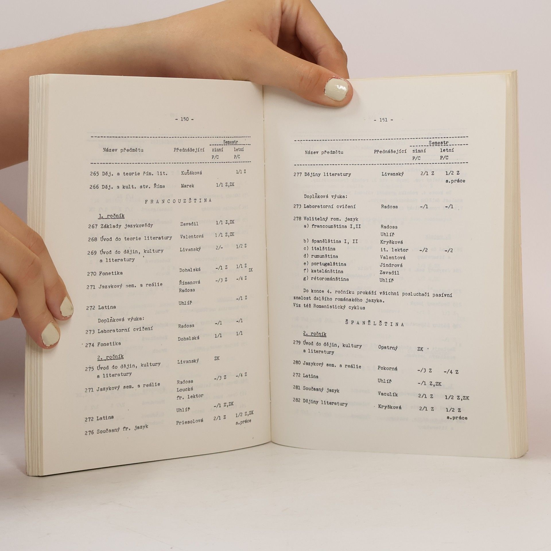 Autorenkollektiv Universitas Carolina Pragensis: Seznam přednášek 1987-1988