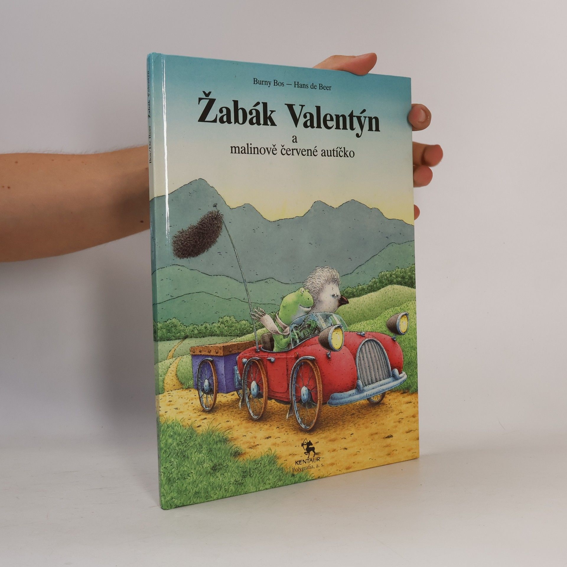Burny Bos Žabák Valentýn a malinově červené autíčko