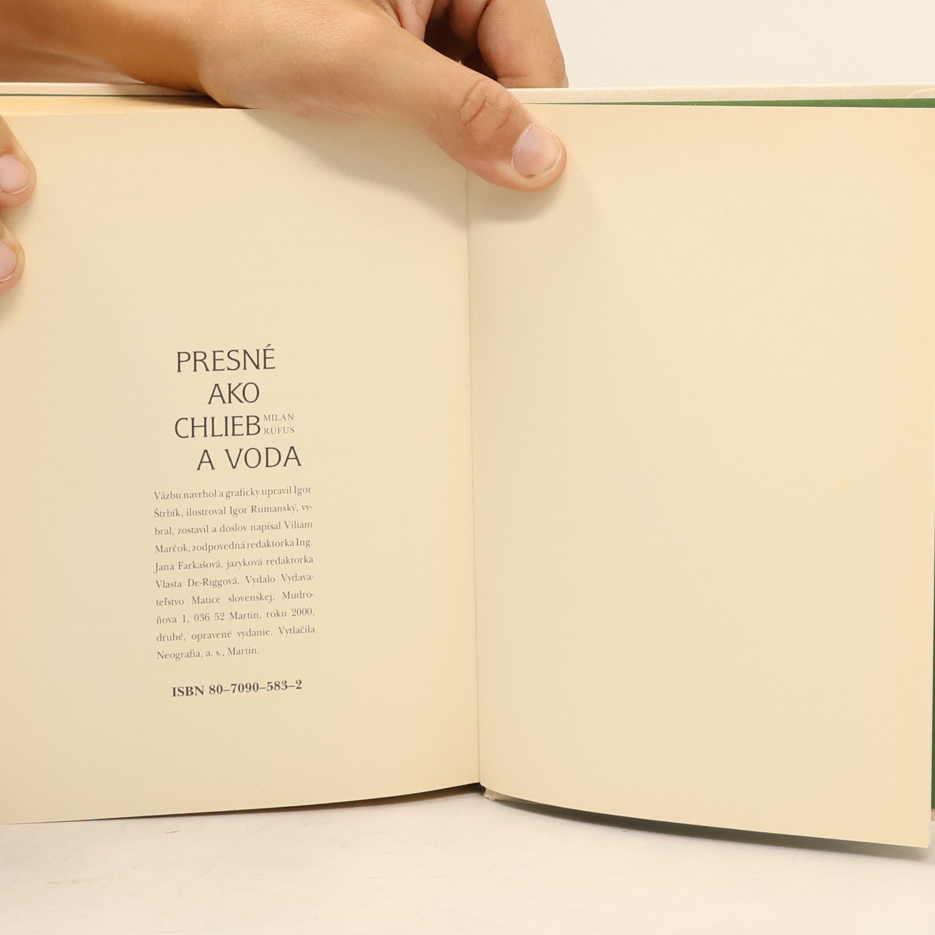 Milan Rúfus Presné ako chlieb a voda