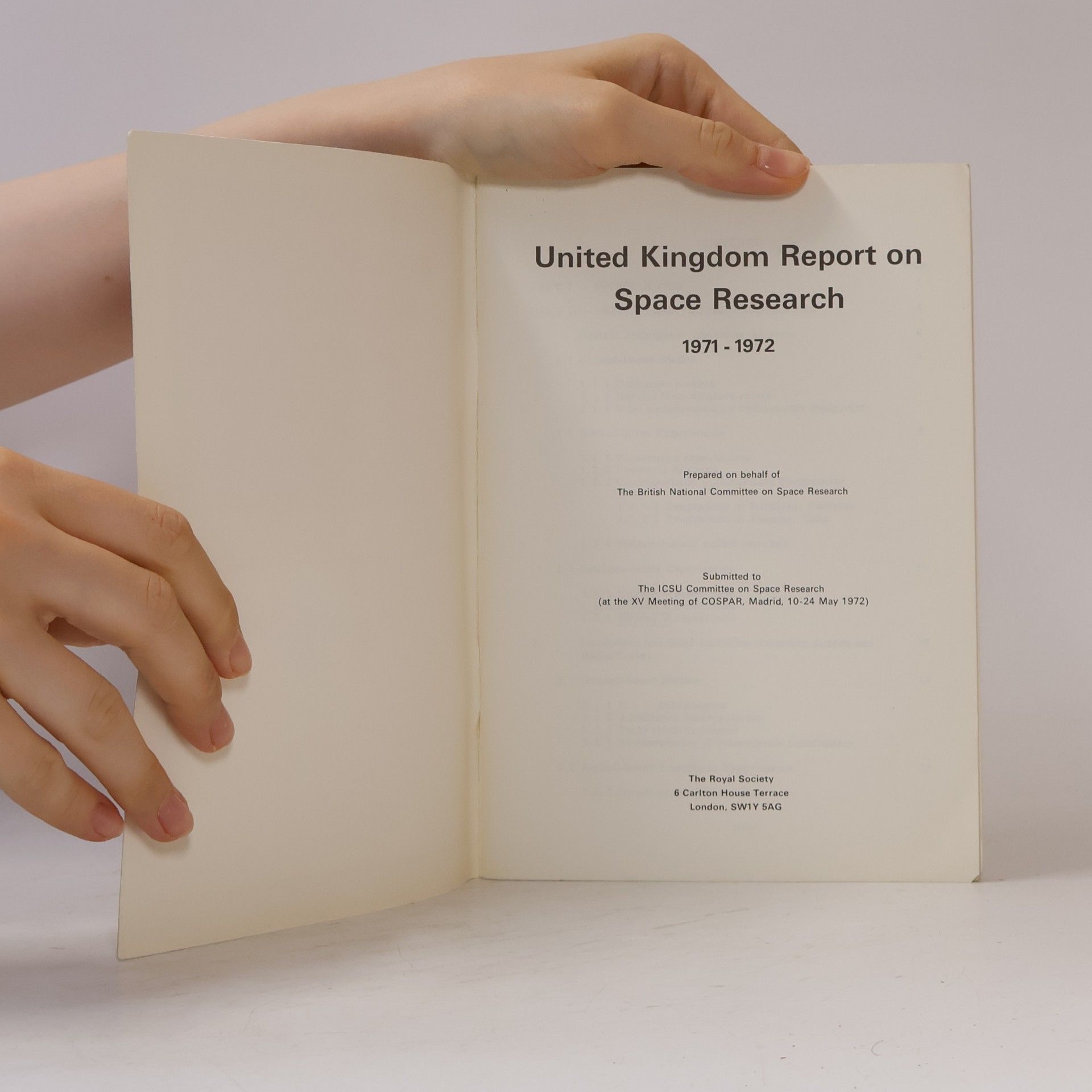 Kolektiv autorů United Kingdom Report on Space Research 1971-1972