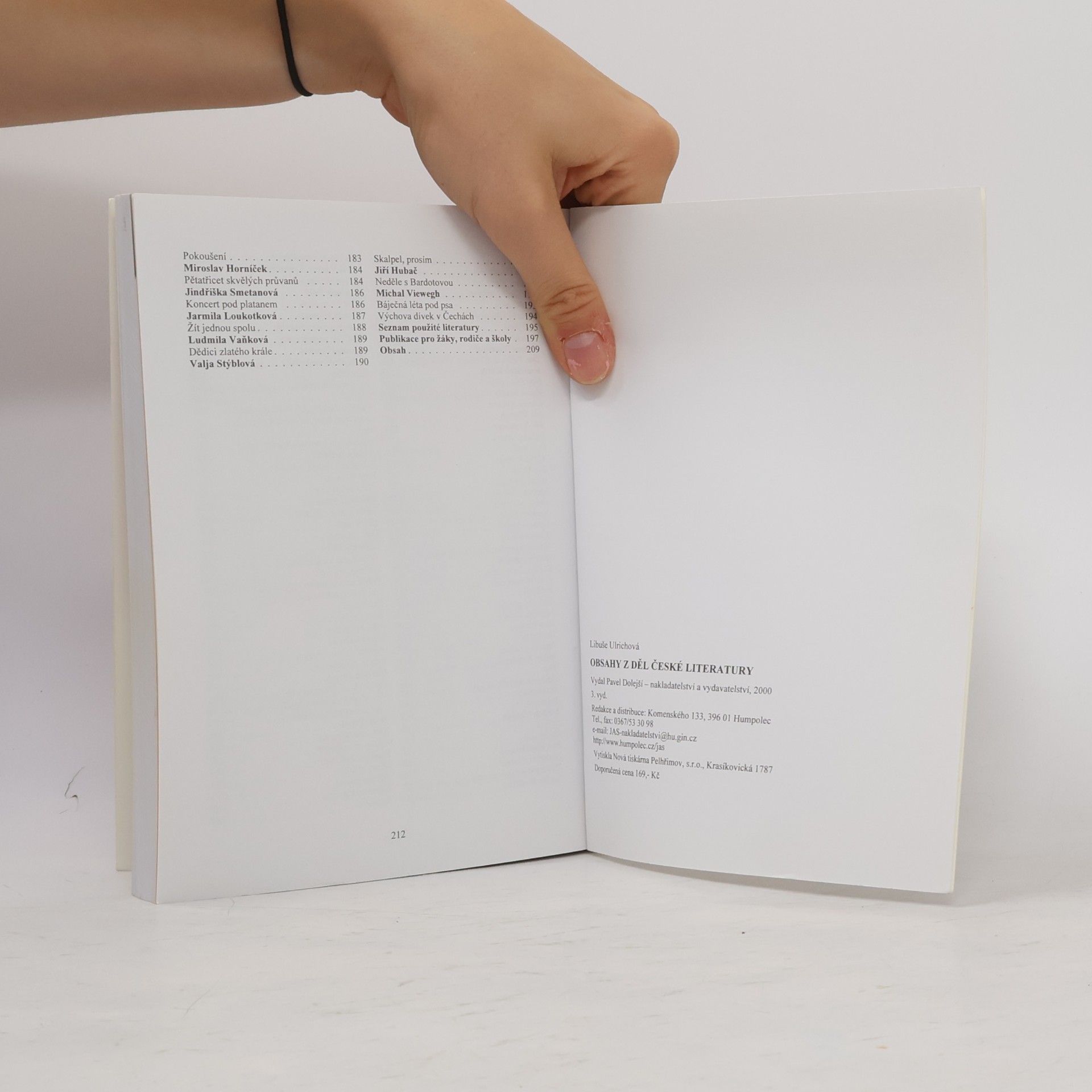 Ulrichová Libuše Obsahy z děl české literatury. I-II. část