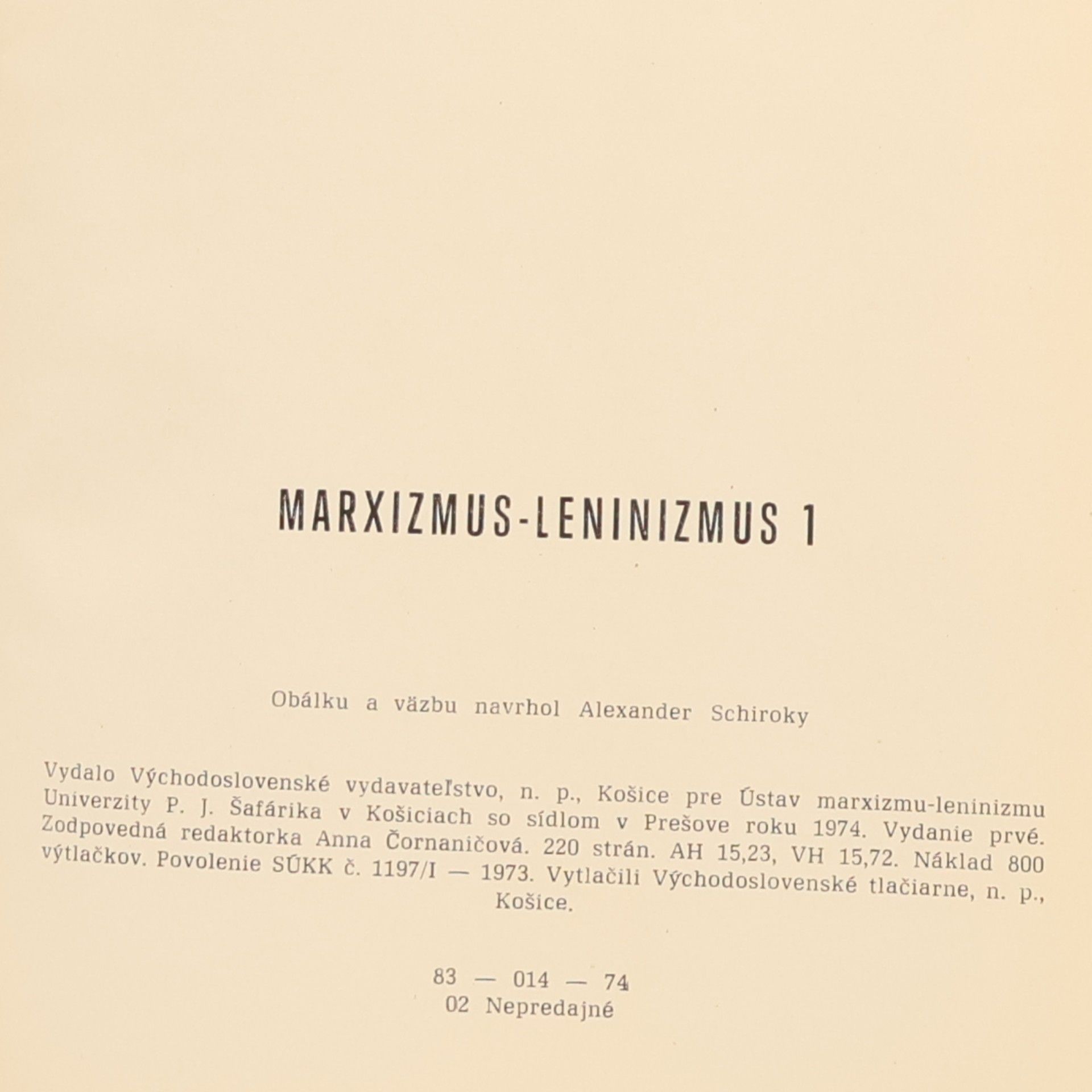 Kolektív autorov Marxizmus-Leninizmus 1