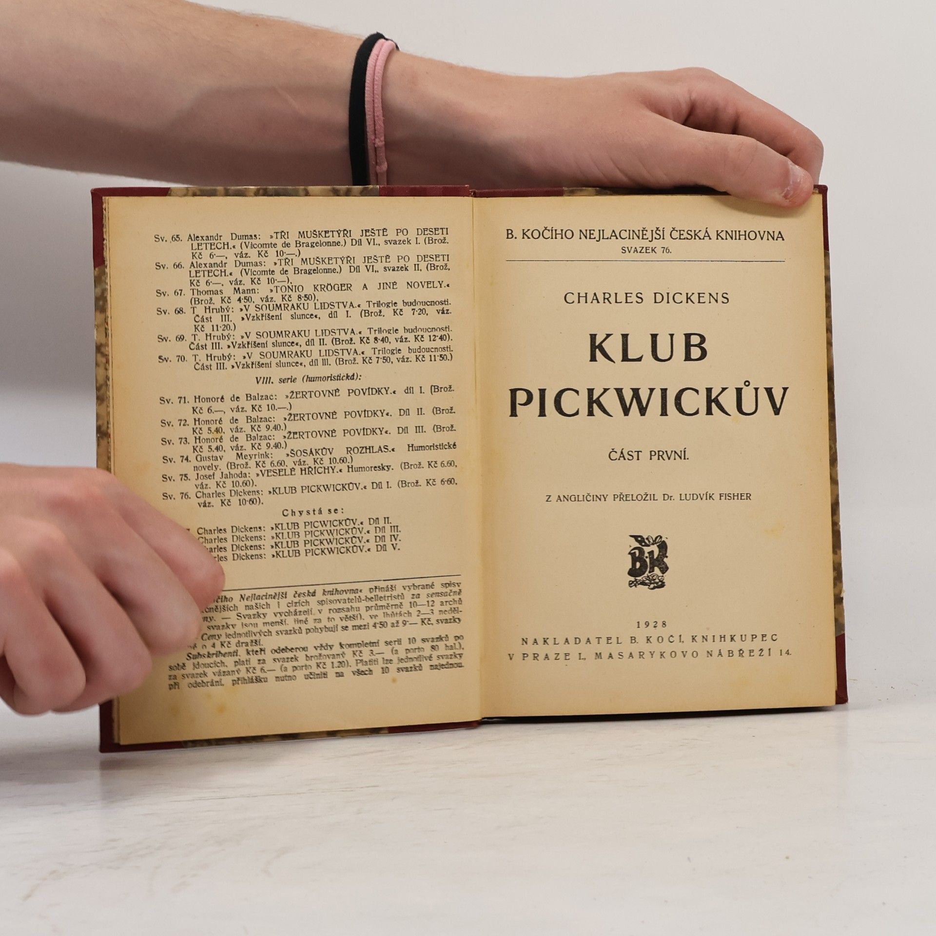 Charles Dickens Klub Pickwickův I.