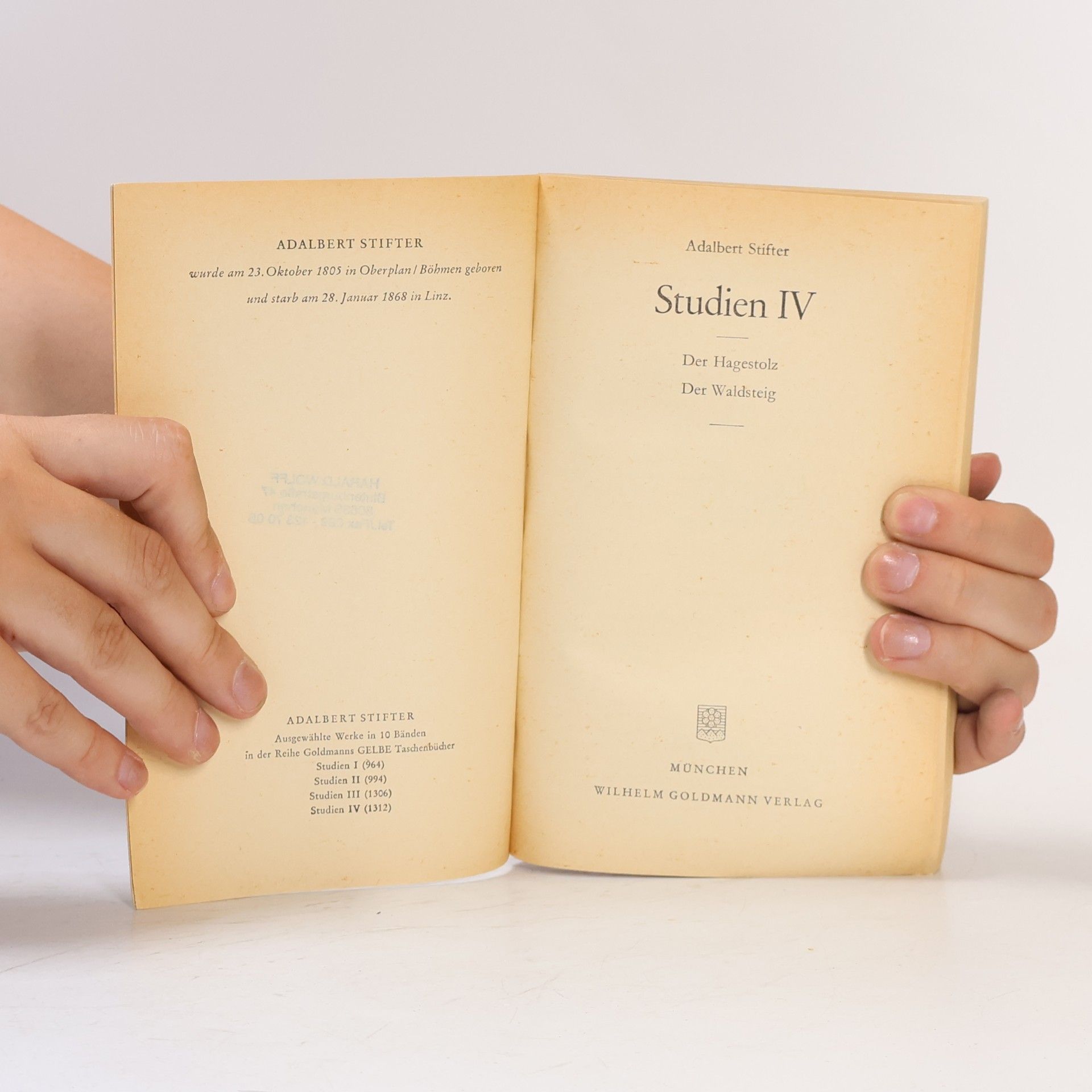 Adalbert Stifter Studien IV.