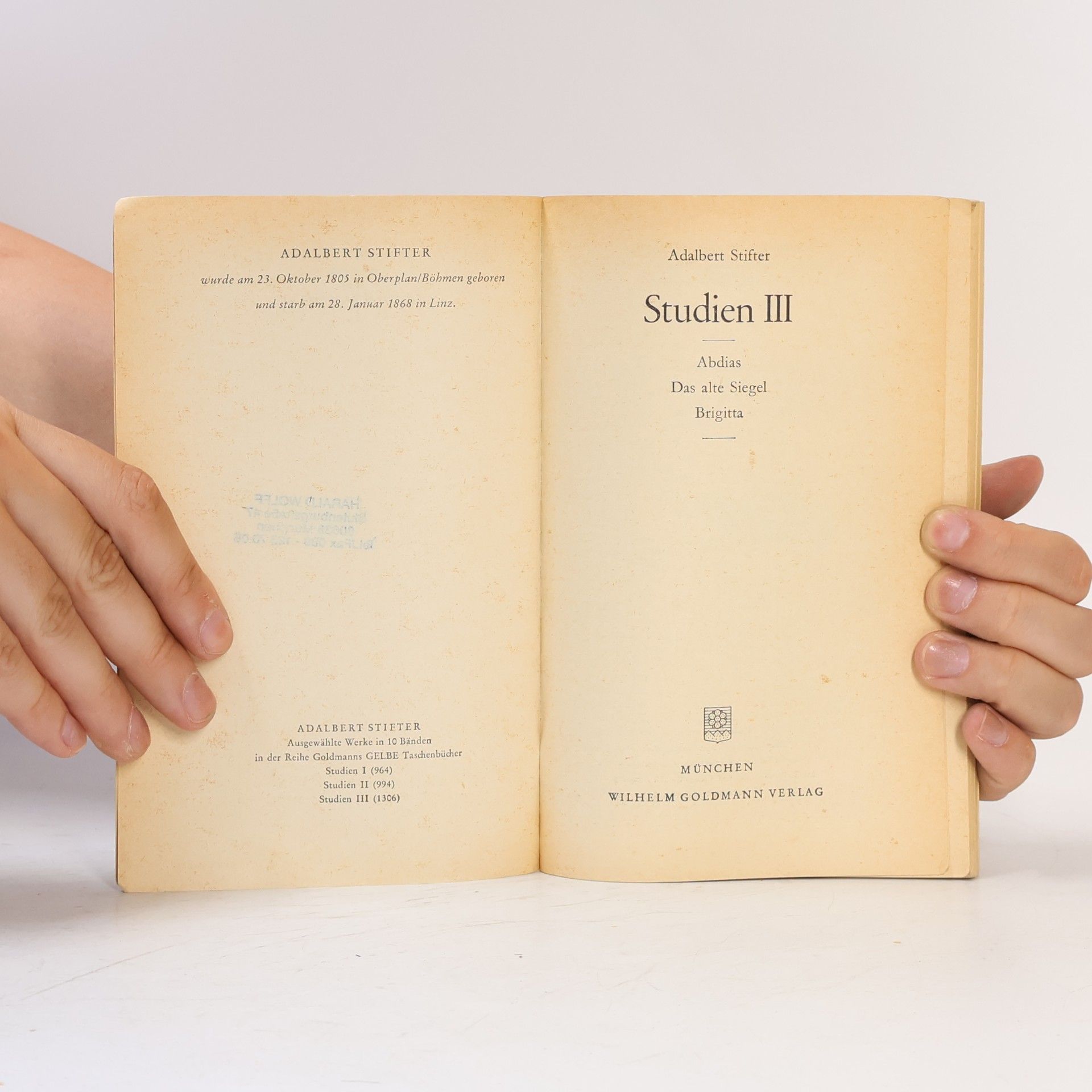 Adalbert Stifter Studien III