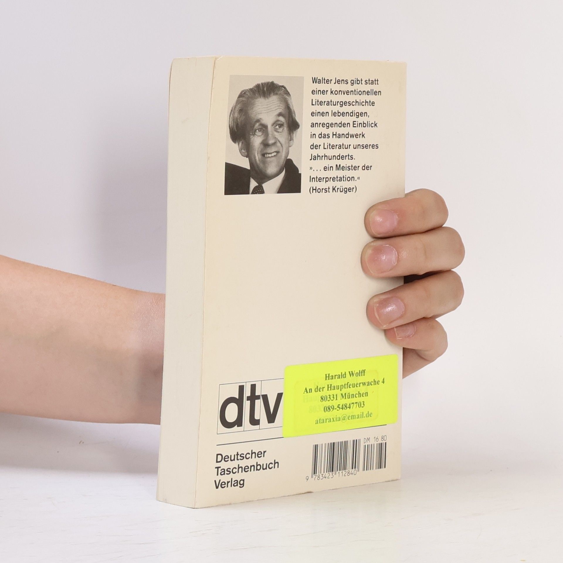 Walter Jens Statt einer Literaturgeschichte