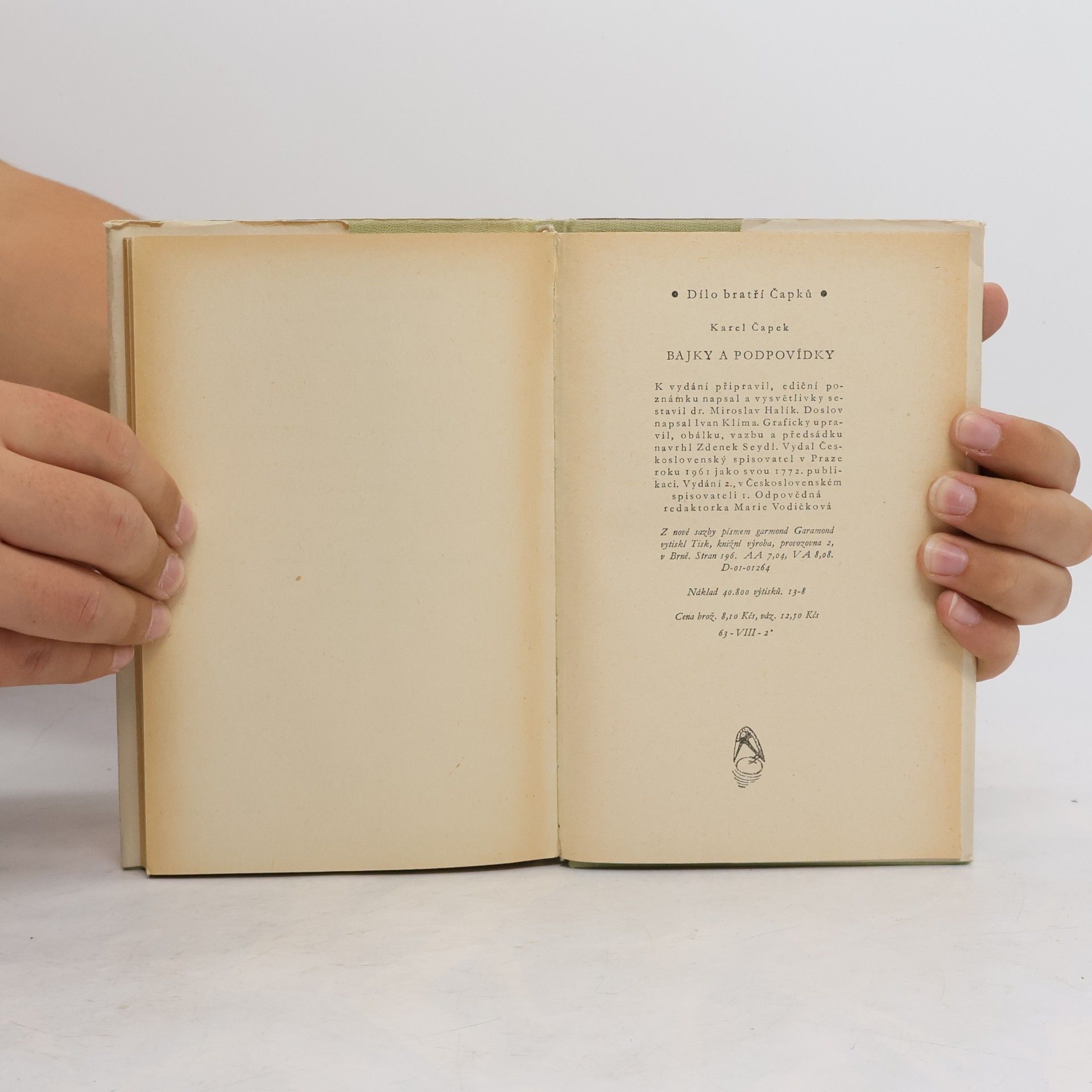 Karel Čapek Bajky a podpovídky