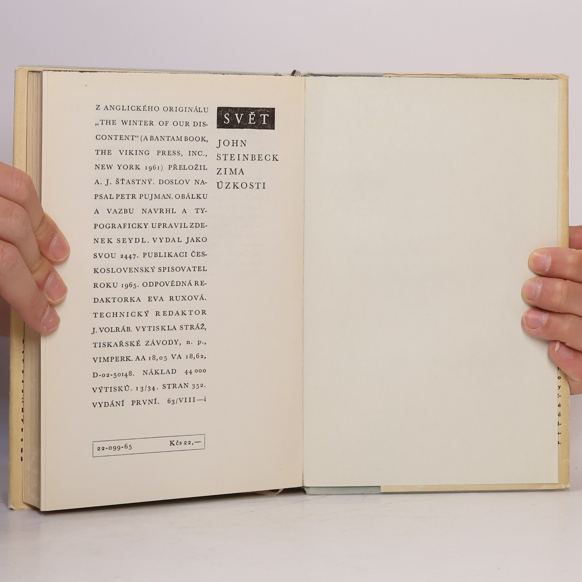 John Steinbeck Zima úzkosti