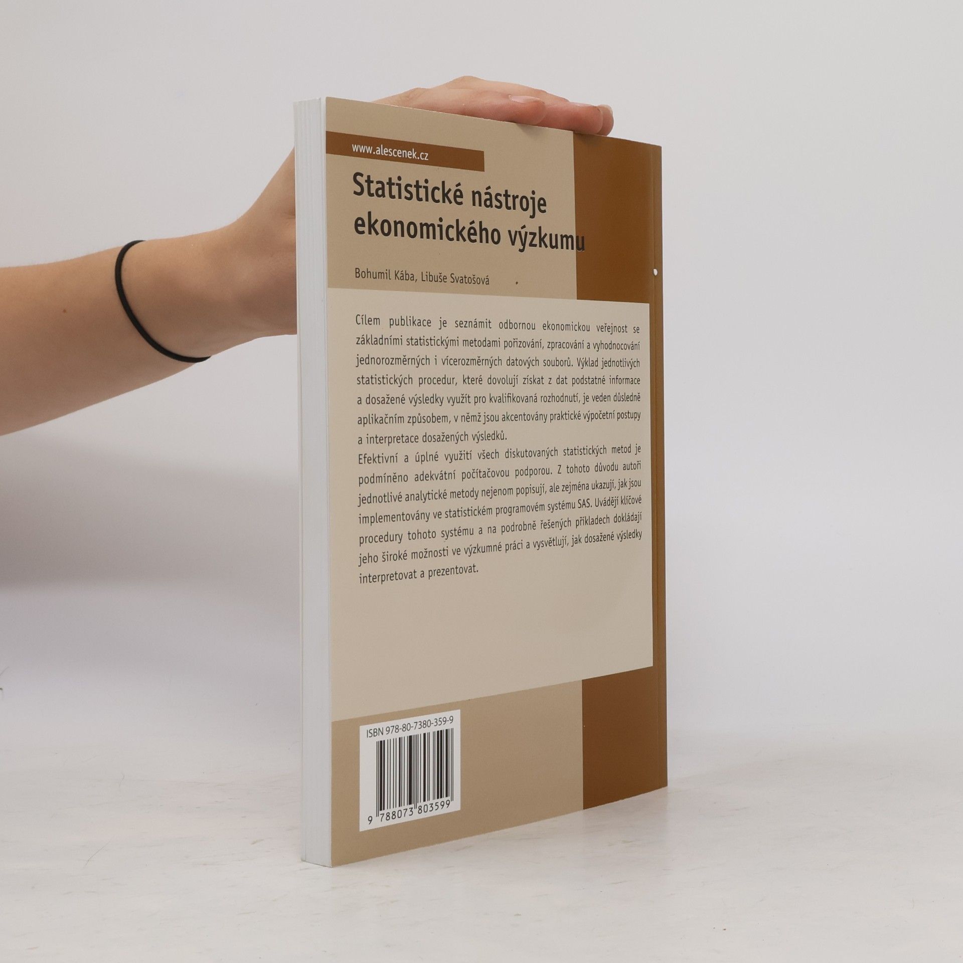 Bohumil Kába Statistické nástroje ekonomického výzkumu