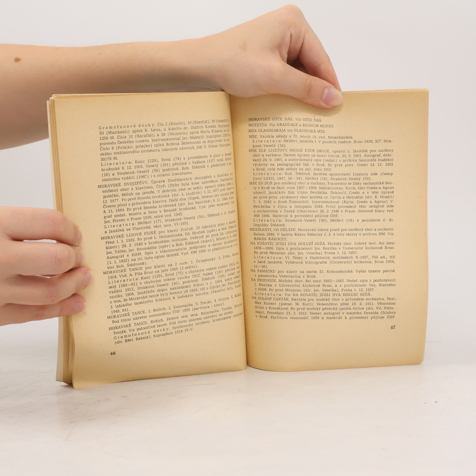 Bohumír Štědroň Dílo Leoše Janáčka. Abecední seznam Janáčkových skladeb a úprav. Bibliografie a diskografie