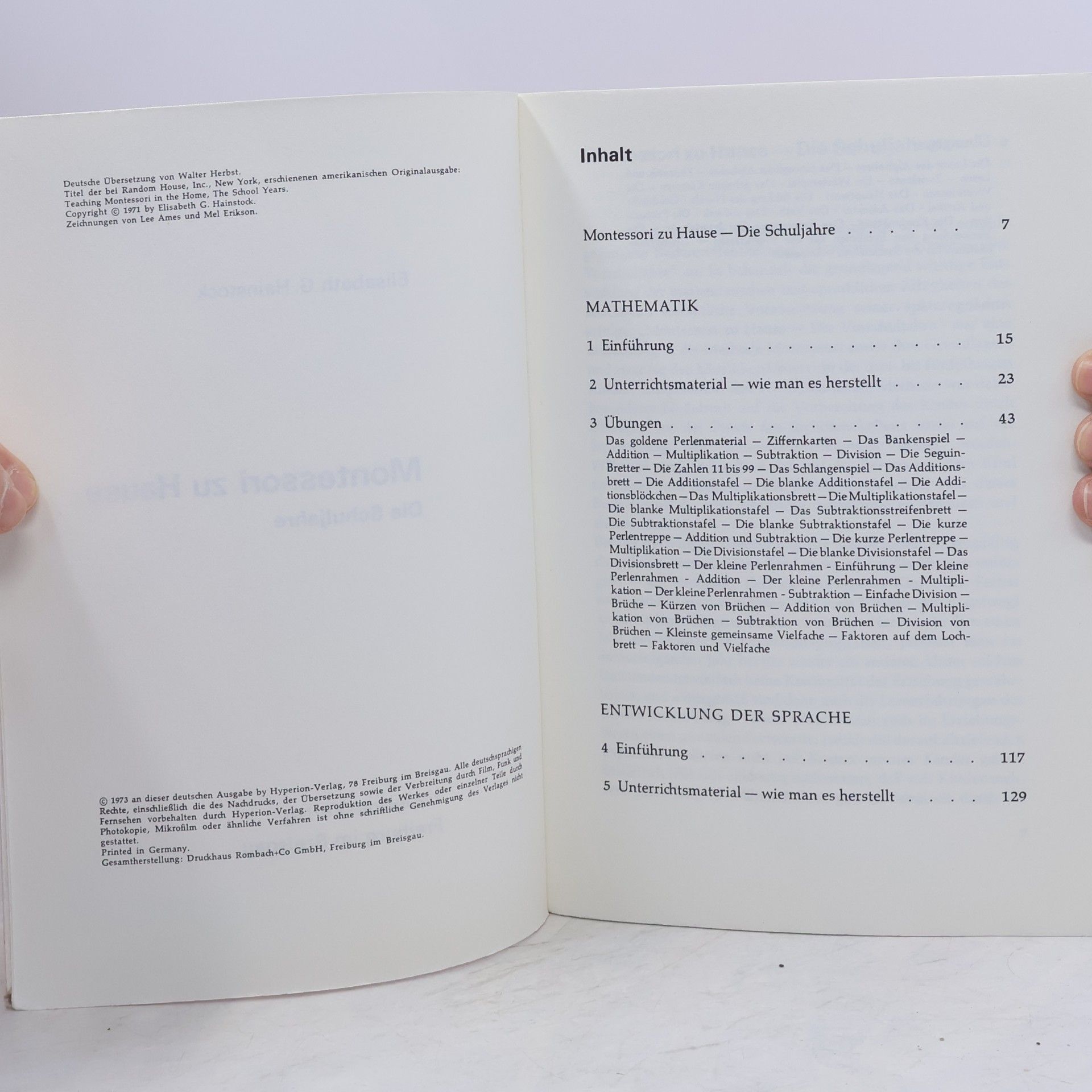 Elisabeth G. Hainstock Montessori zu Hause - Die Schuljahre