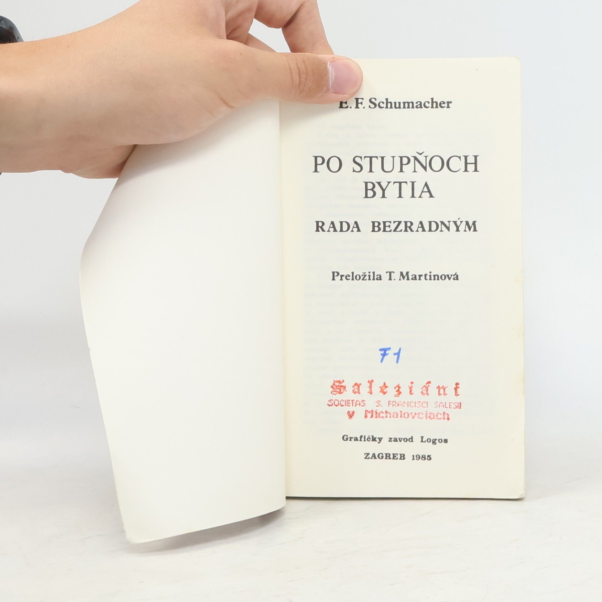E.F. Schumacher Po stupňoch bytia. Rada bezradným