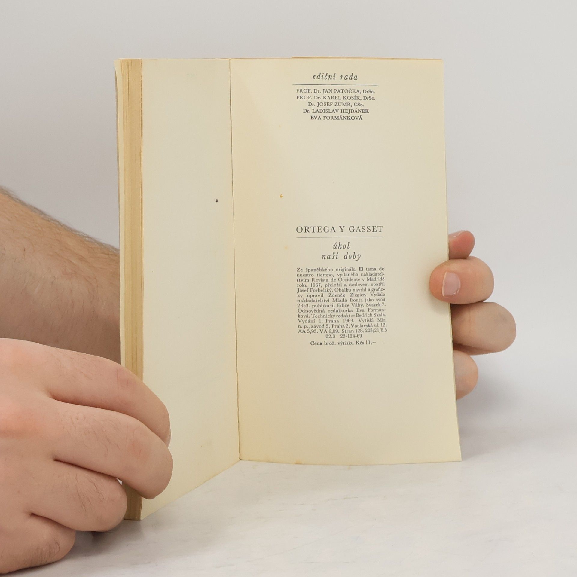 José Ortega y Gasset Úkol naší doby