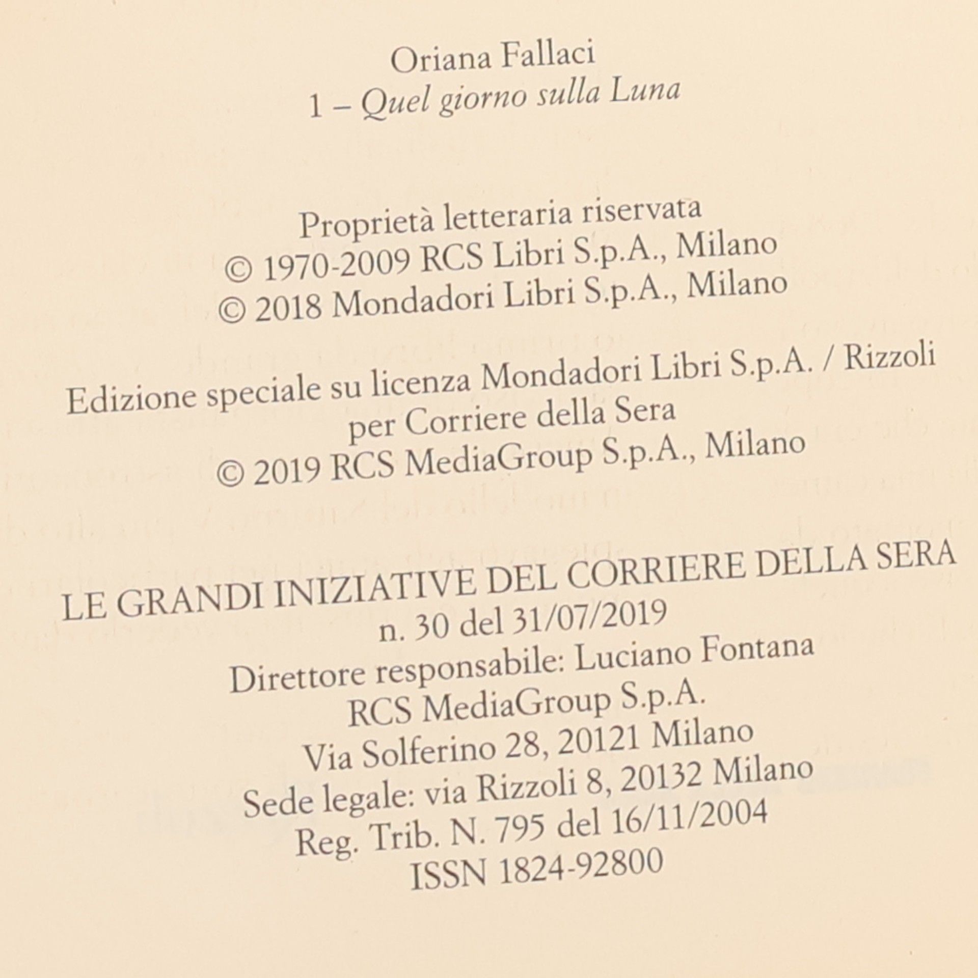 Oriana Fallaci Quel giorno sulla luna