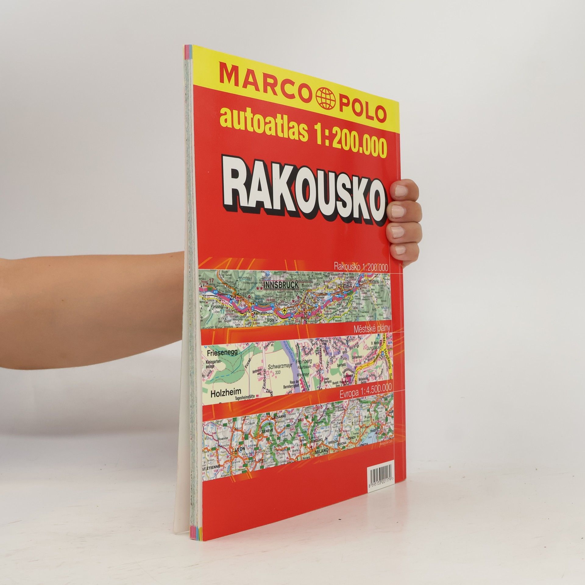 Kolektiv autorů Rakousko - autoatlas 1:200 000, Evropa 1:4 500 000, městské plány, rejstřík míst, cestovní informace