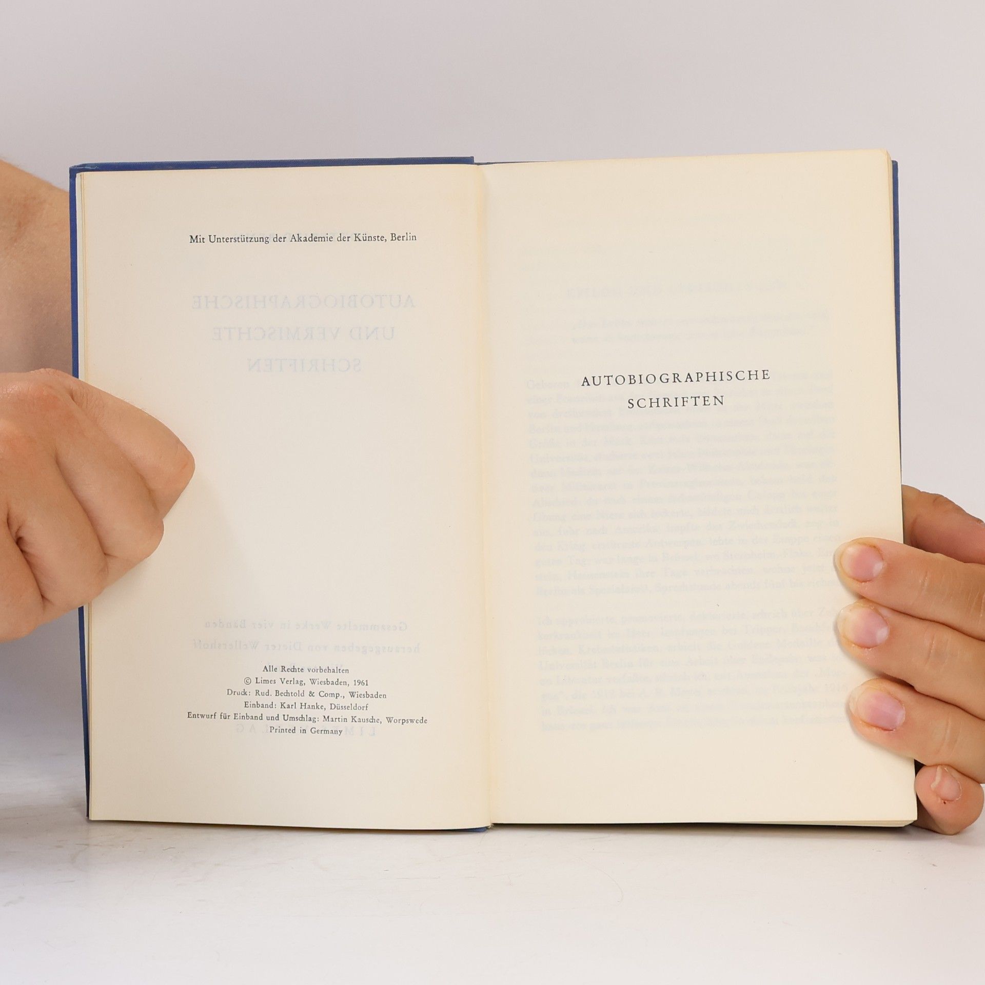 Gottfried Benn Autobiographische Schriften