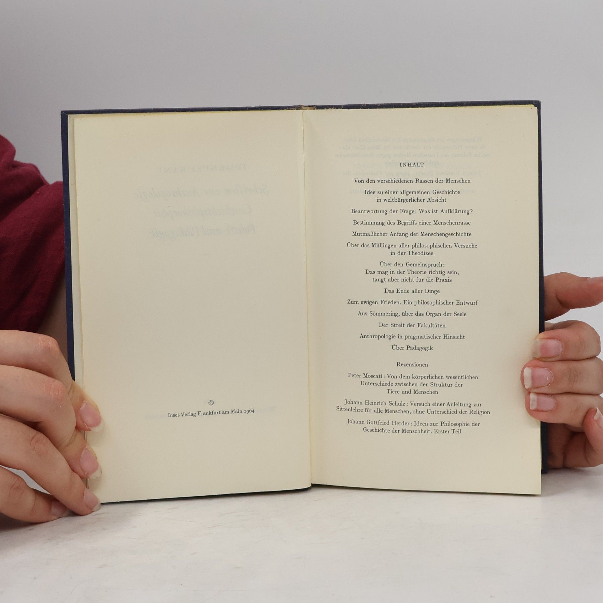 Immanuel Kant Schriften zur Anthropologie Geschichtsphilosophie Politik und Pädagogik VI.