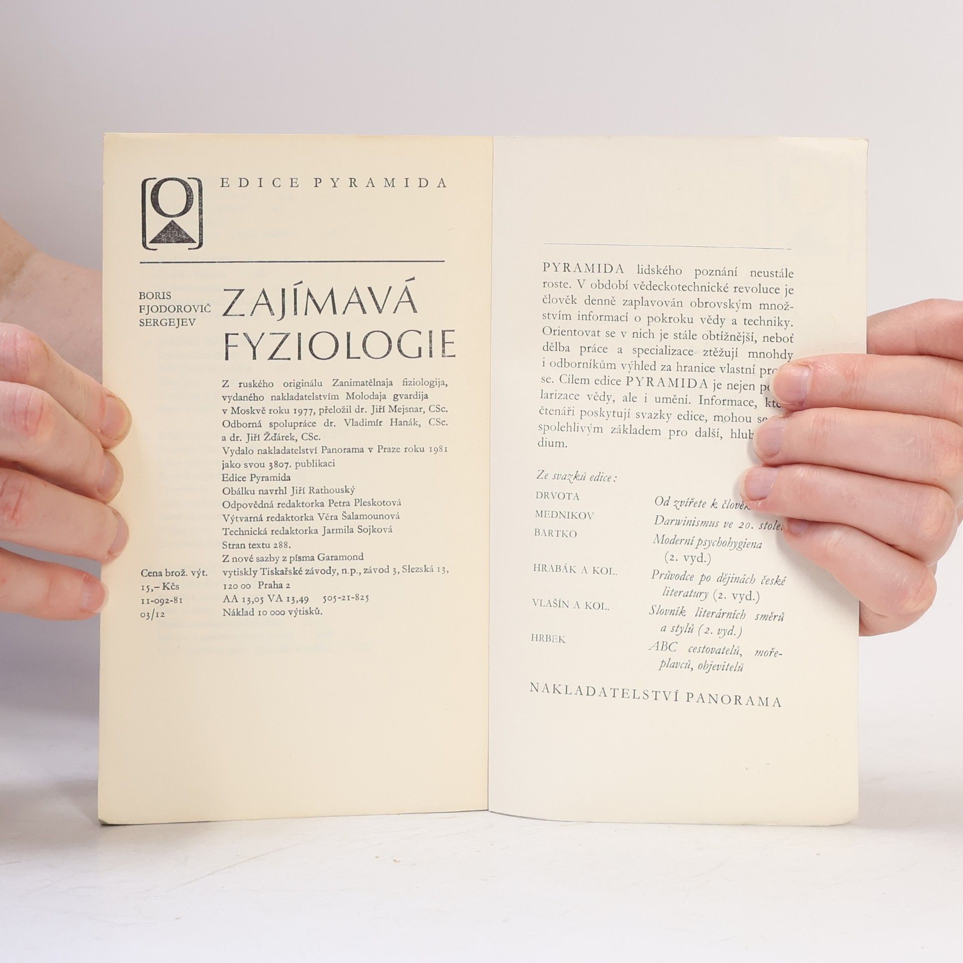Boris Fedorovič Sergejev Zajímavá fyziologie