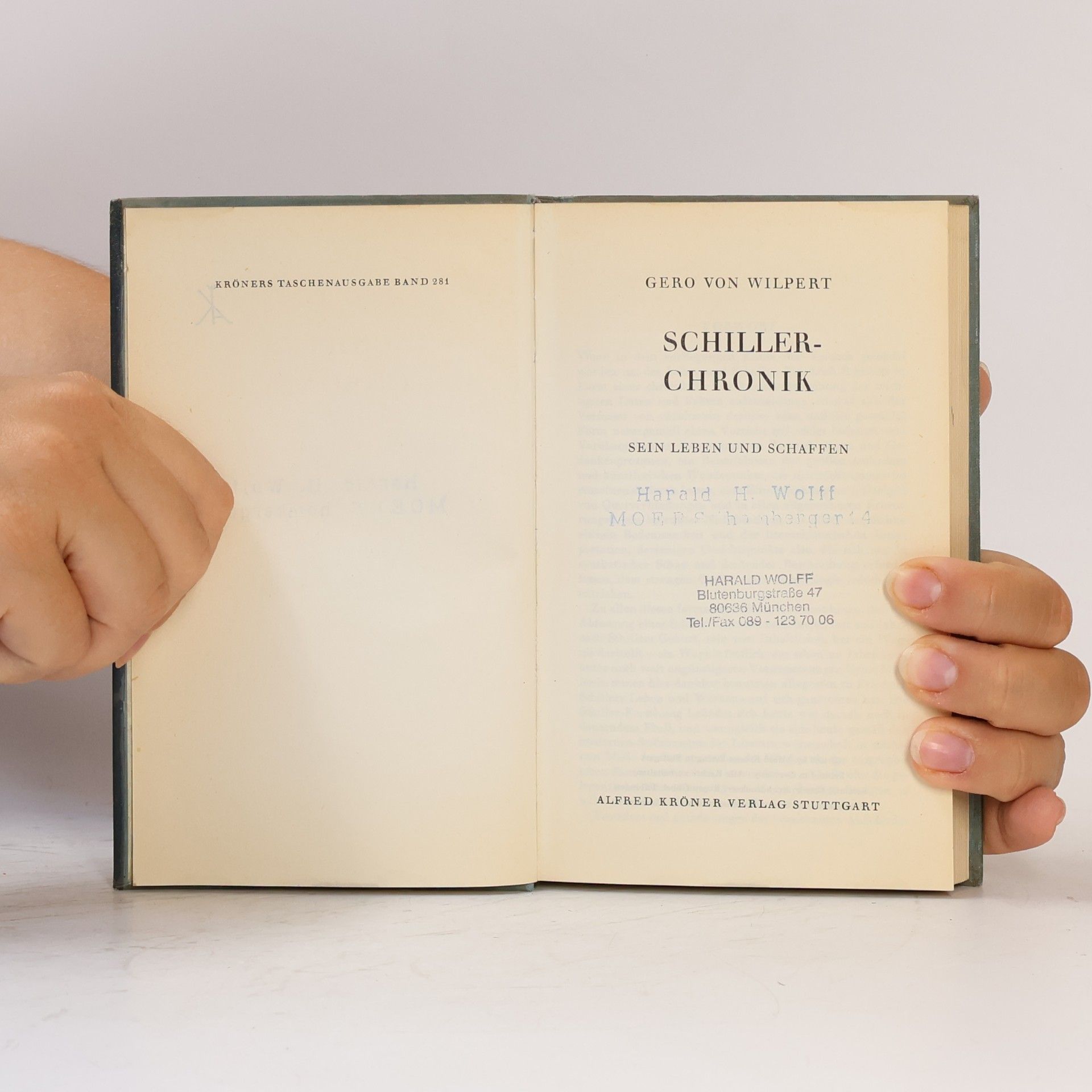 Gero von Wilpert Schiller-Chronik