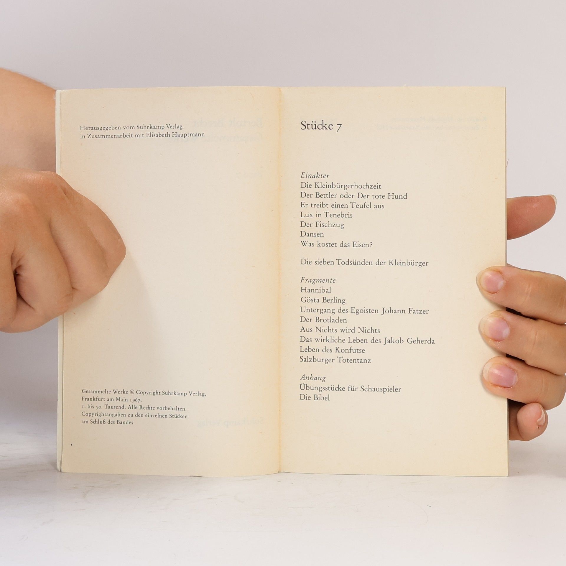 Bertolt Brecht Gesammelte Werke 7. Stücke 7