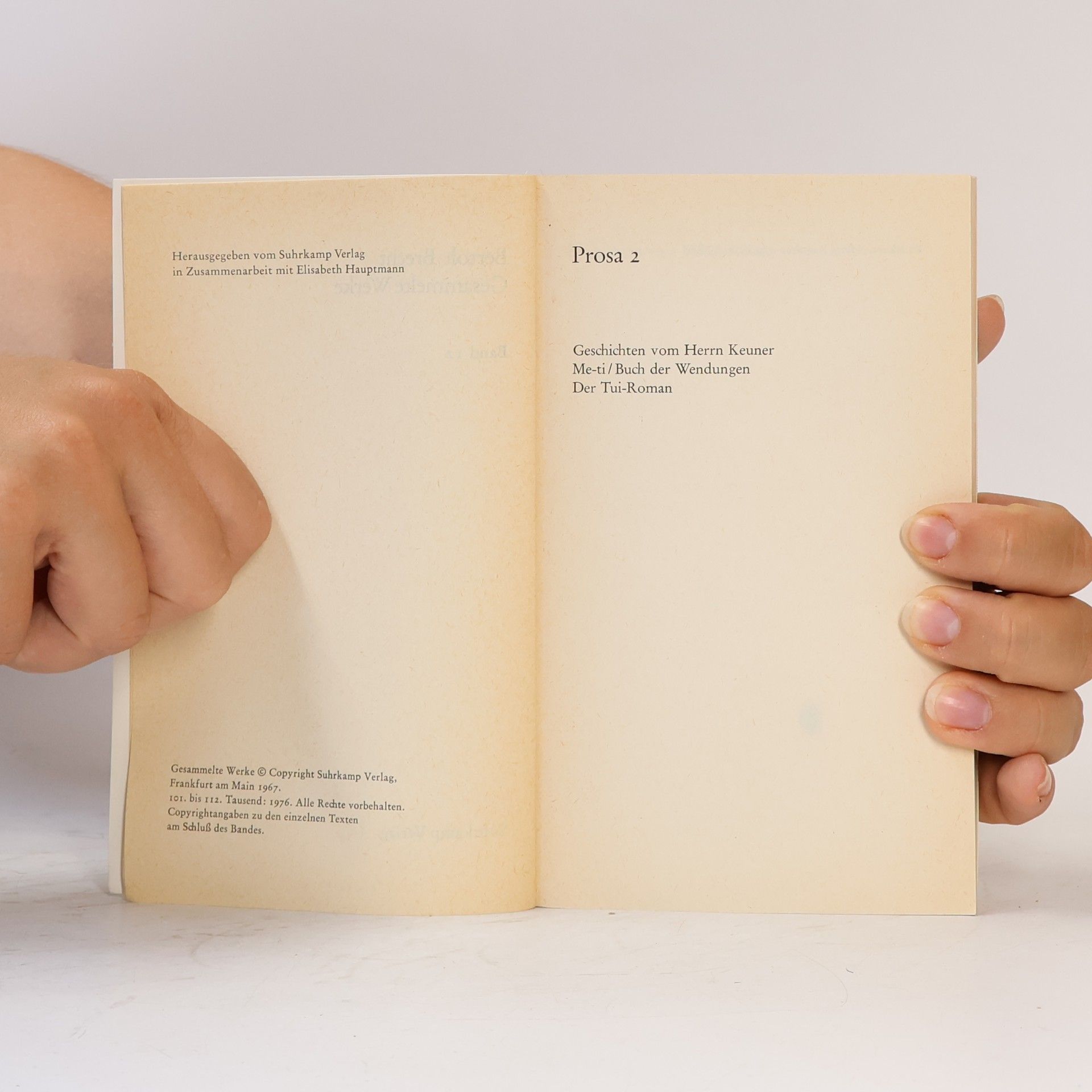 Bertolt Brecht Gesammelte Werke 12. Prosa 2