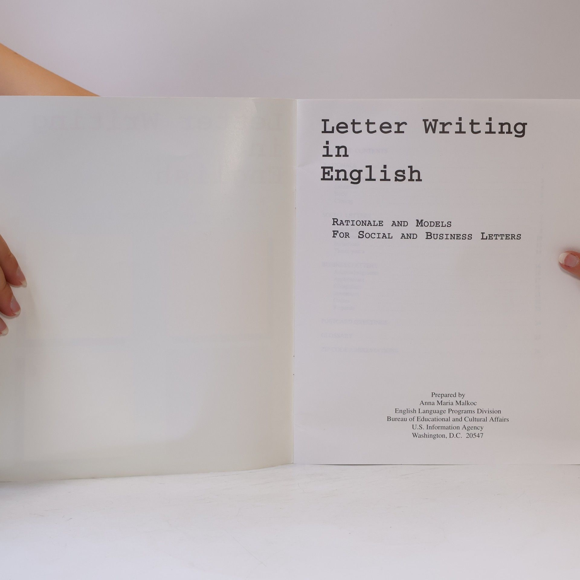 Anna Maria Malkoc Letter Writing in English