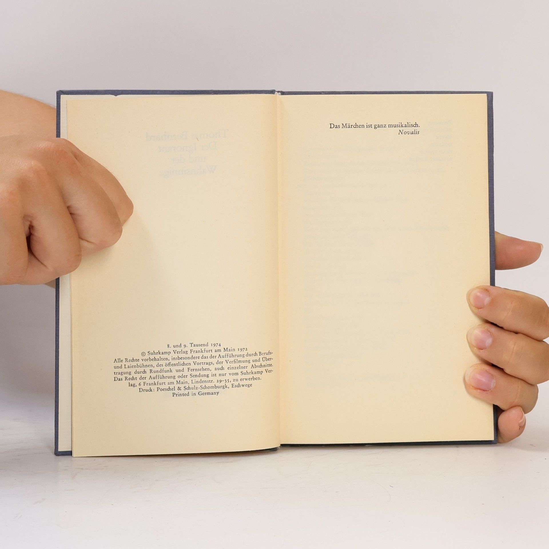 Thomas Bernhard Der Ignorant und der Wahnsinnige