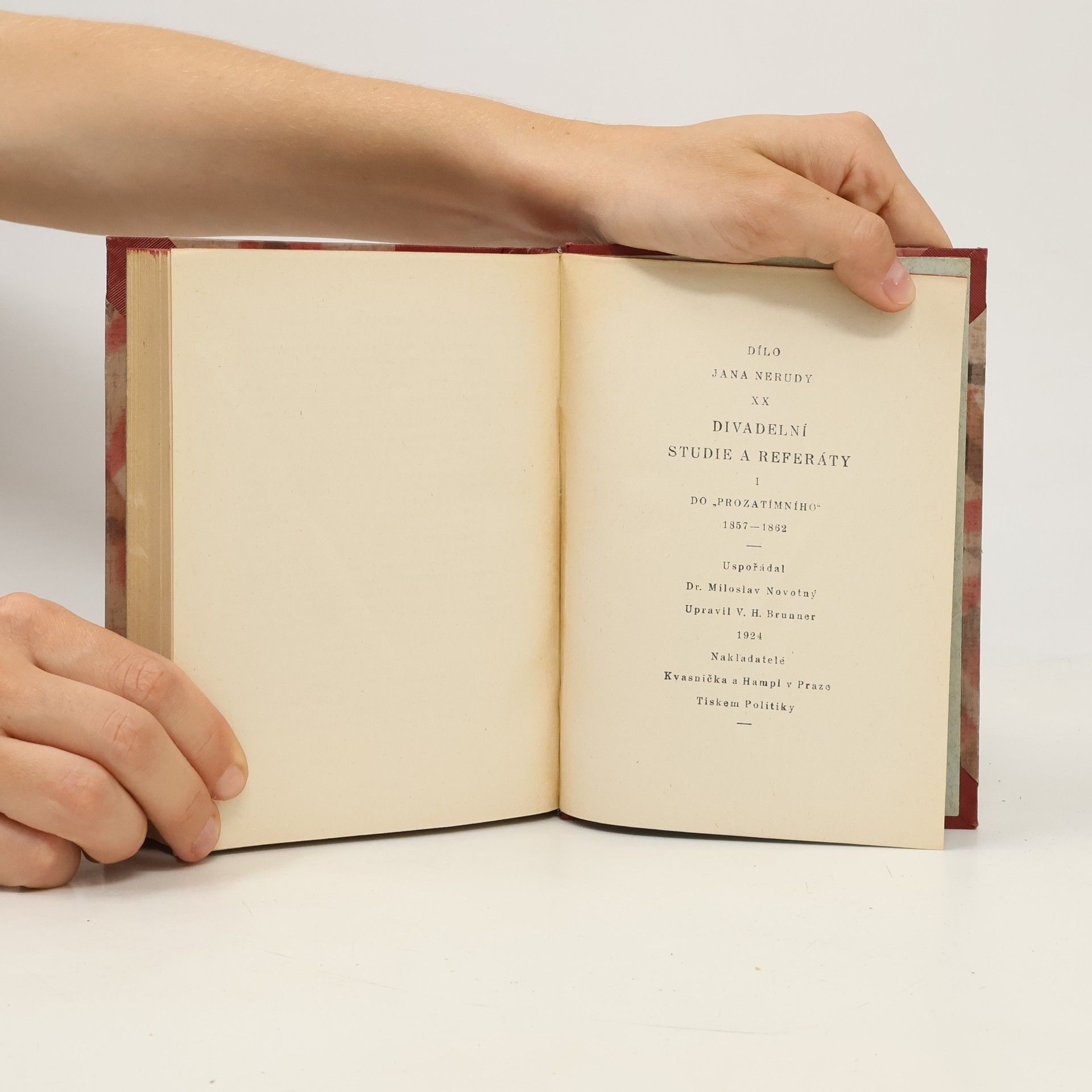 Jan Neruda Dílo Jana Nerudy XX: Divadelní studie a referáty I - Do "prozatímního" 1857-1862