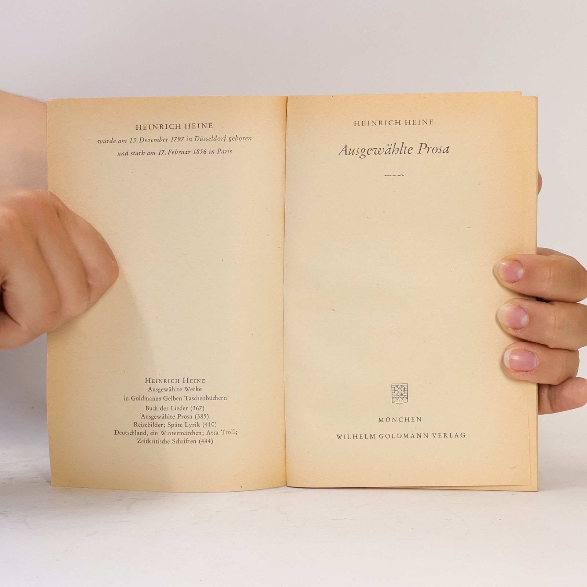 Heinrich Heine Ausgewählte Prosa