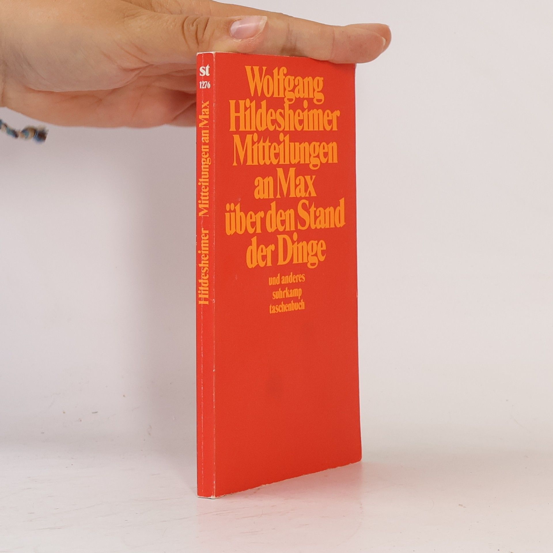 Wolfgang Hildesheimer Mitteilungen an Max
