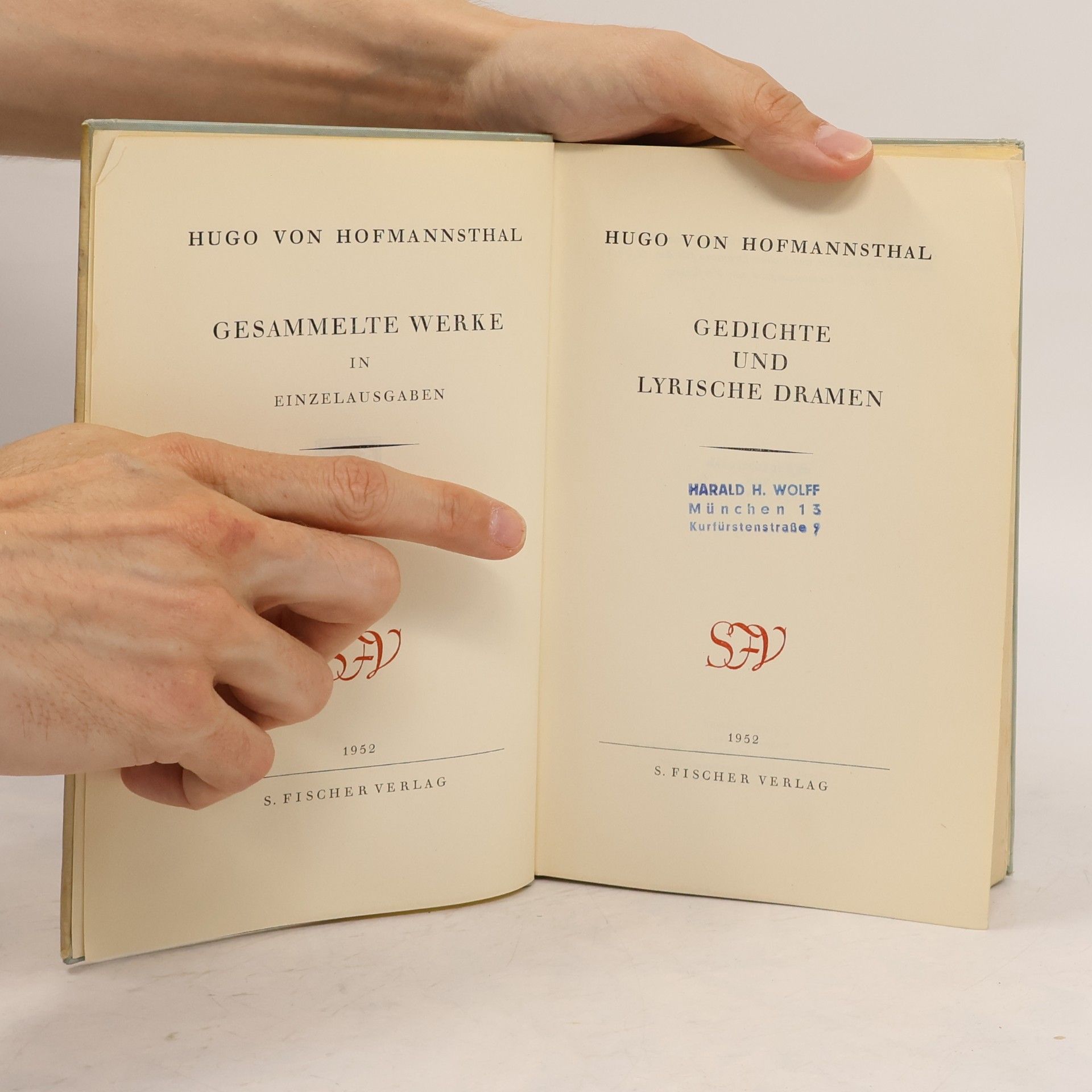 Hugo von Hofmannsthal Gedichte und lyrische Dramen V.