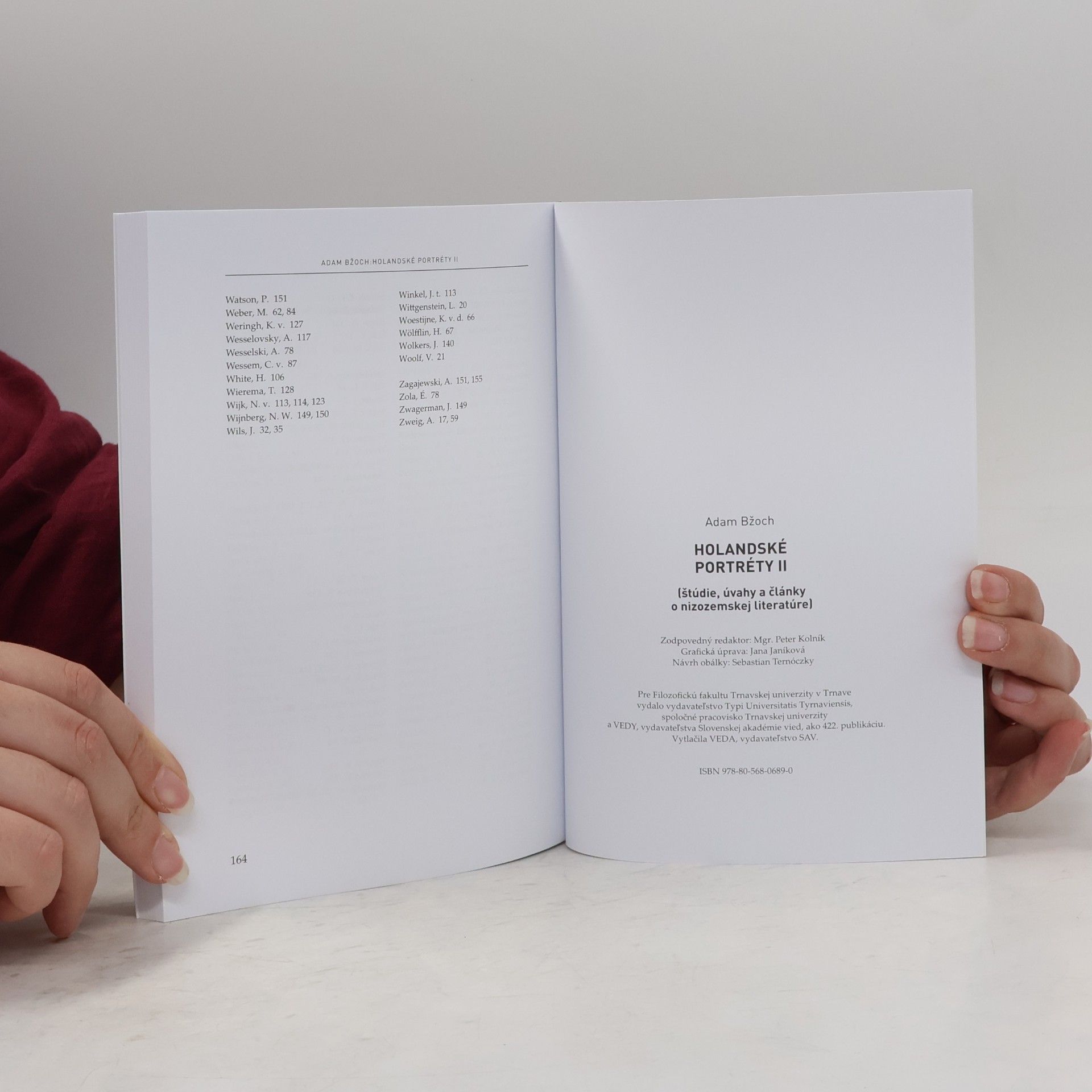 Adam Bžoch Holandské portréty II (štúdie, úvahy a články o nizozemskej literatúre)