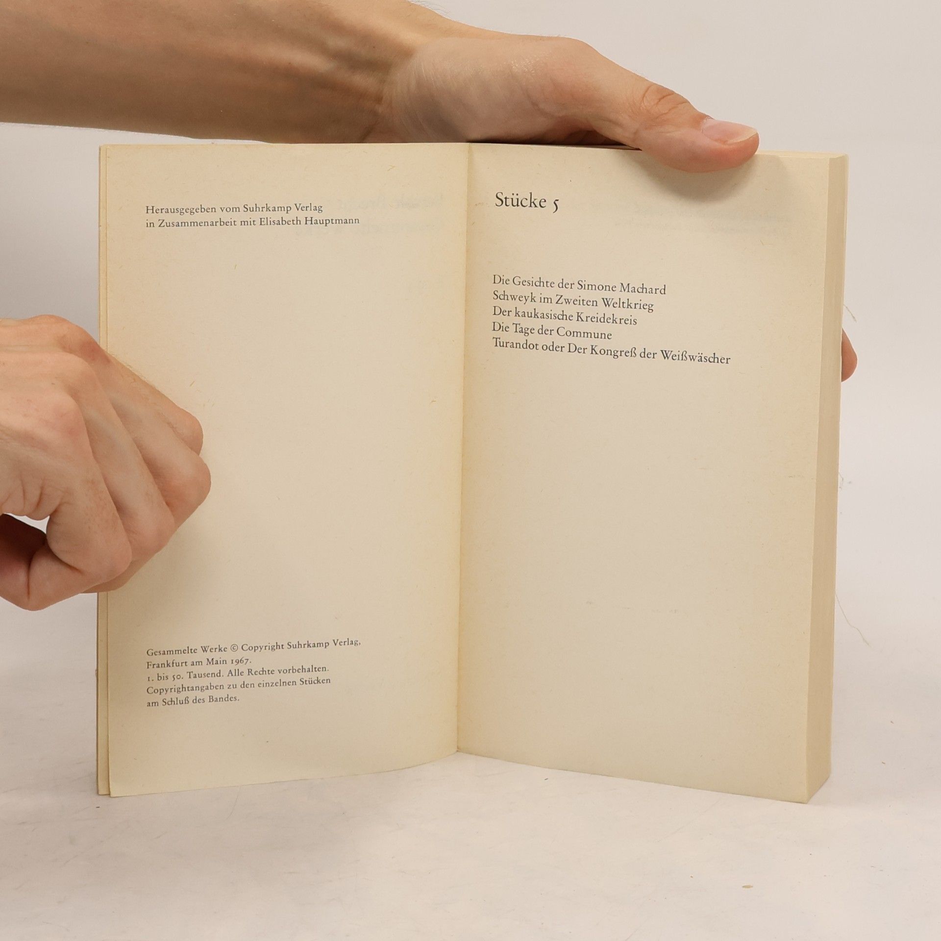 Bertolt Brecht Gesammelte Werke 5. Stücke 5