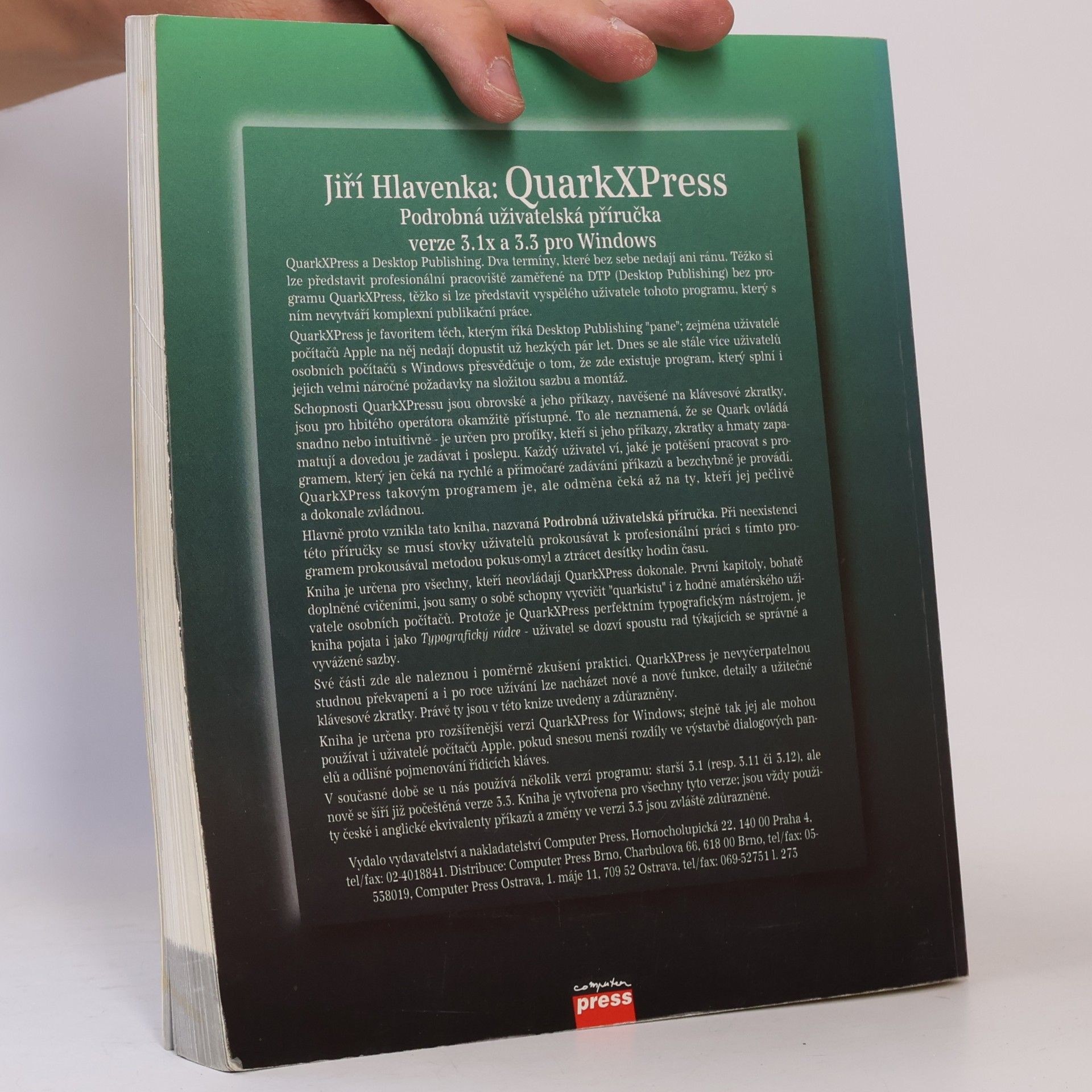 Jiří Hlavenka QuarkXPress : podrobná uživatelská příručka verze 3.1x a 3.3 pro Windows