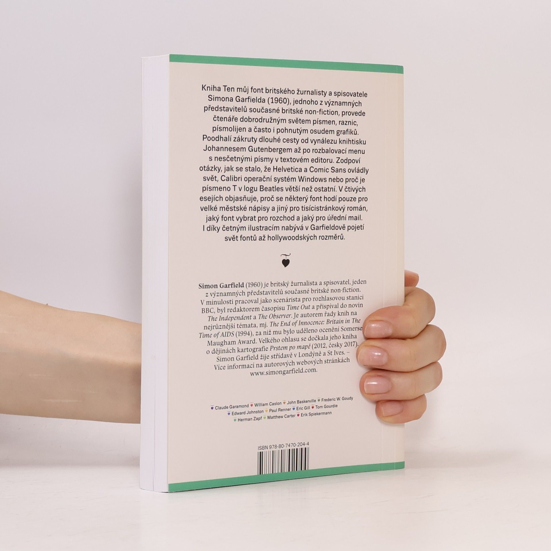 Simon Garfield Ten můj font. Stručné dějiny typografie v esejích