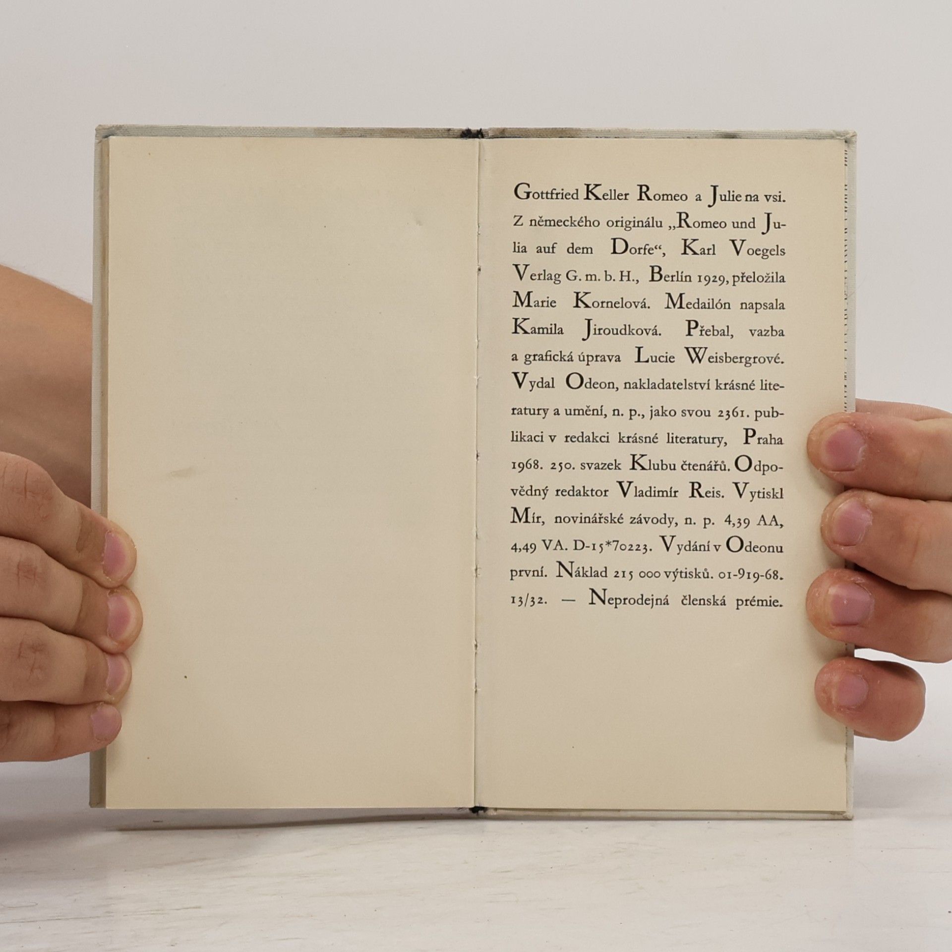 Gottfried Keller Romeo a Julie na vsi