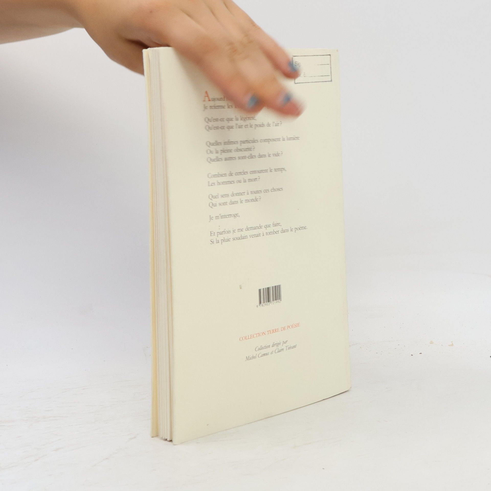 Yves Namur Collection Terre de Poésie: Le livre des apparences
