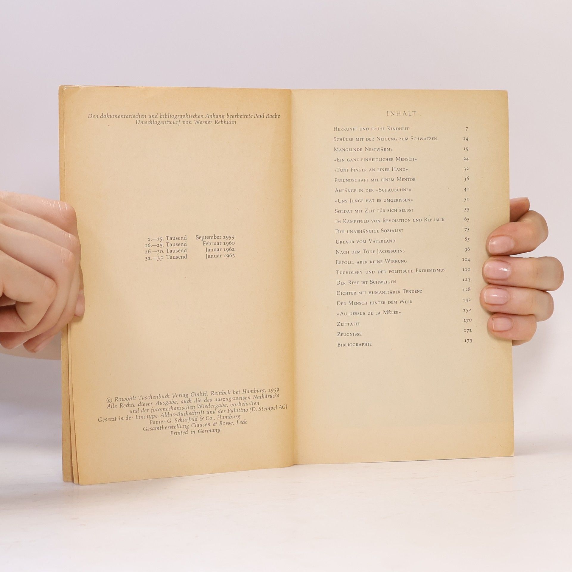 Klaus-Peter Schulz Kurt Tucholsky in Selbstzeugnissen und Bilddokumenten