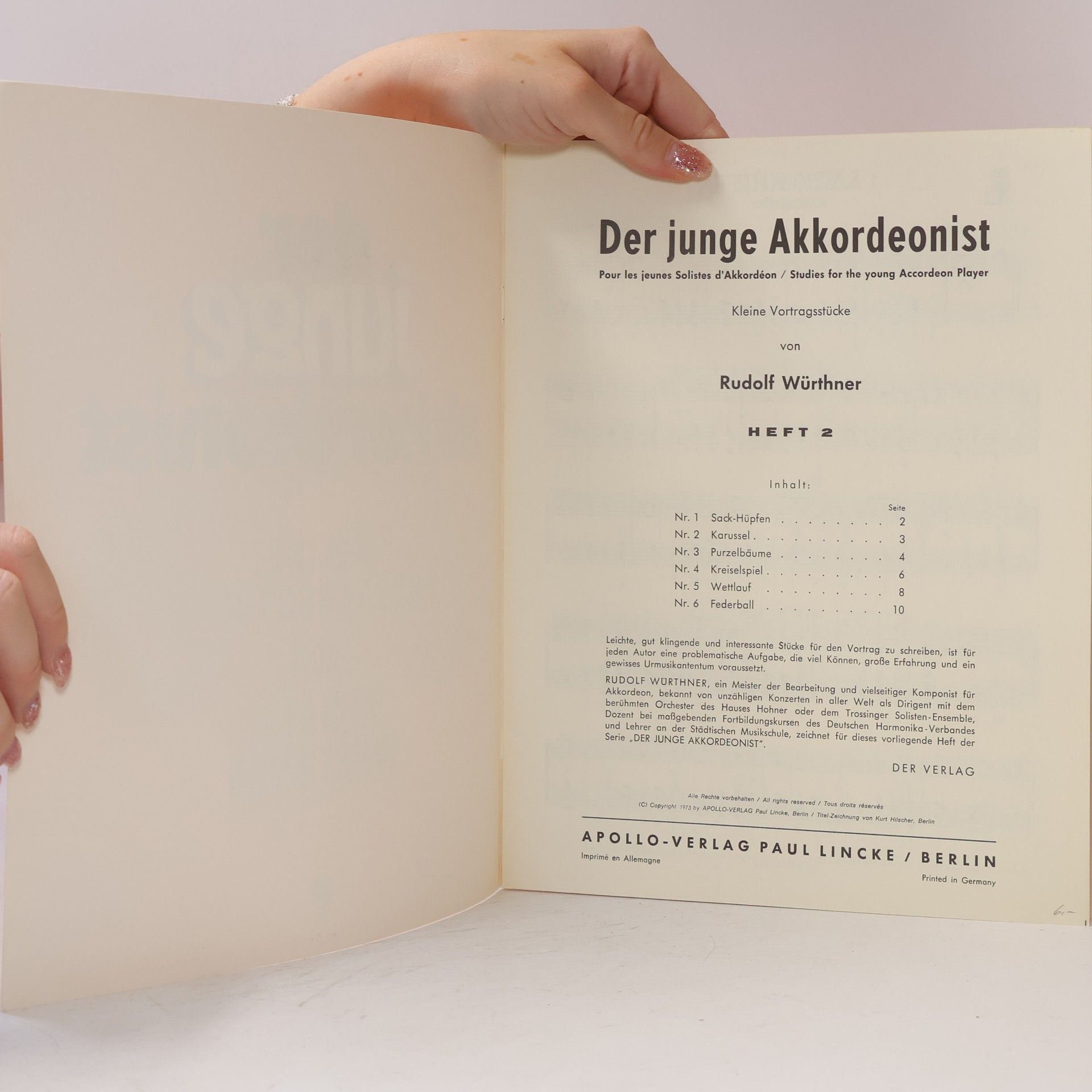 Rudolf Würthner Der junge akkordeonist