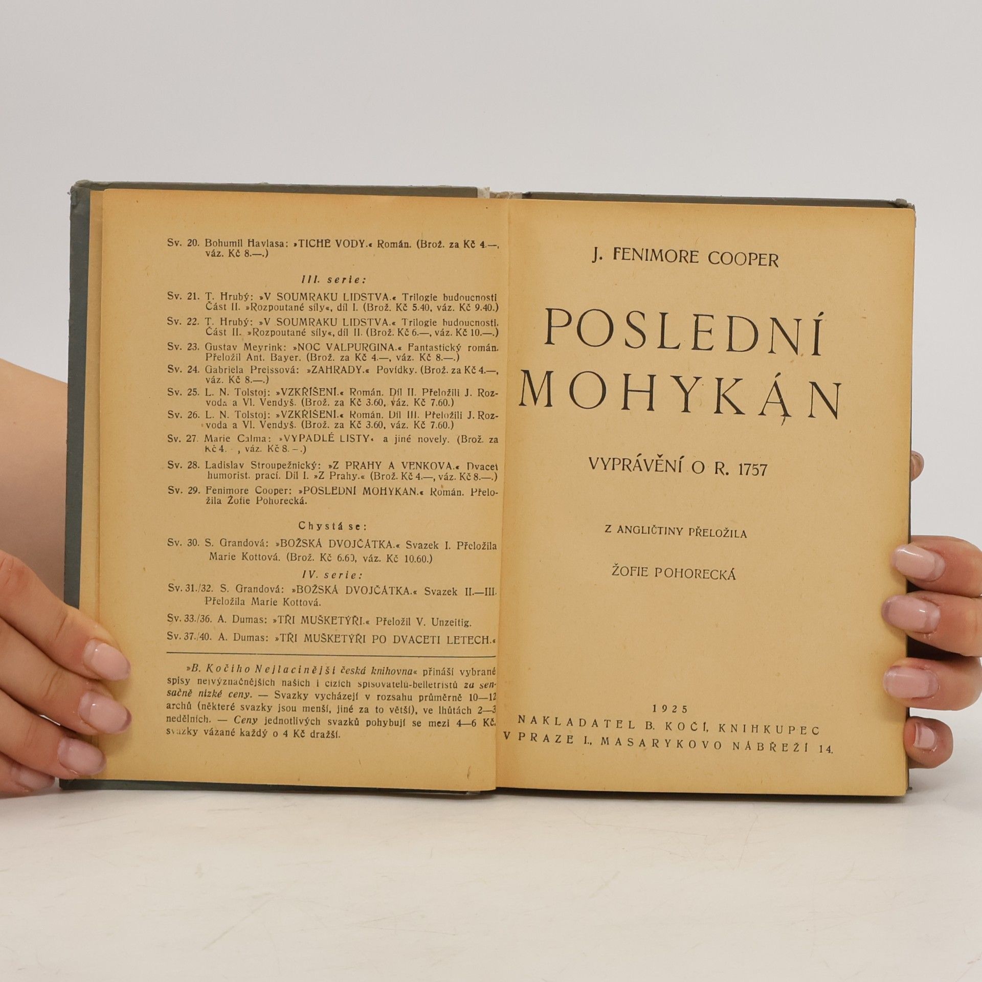James Fenimore Cooper Poslední Mohykán. Vyprávění o r. 1757