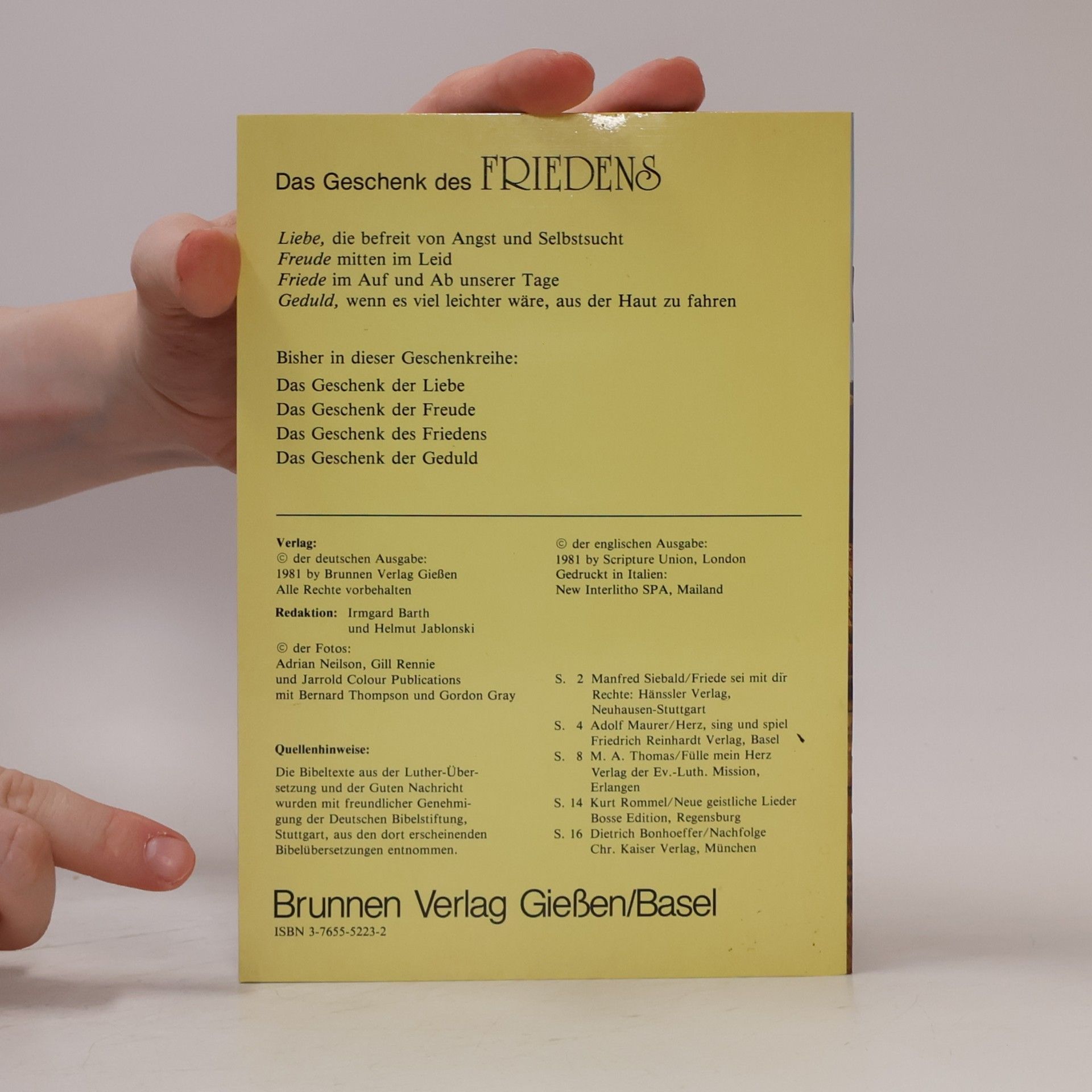 Das Geschenk des Friedens