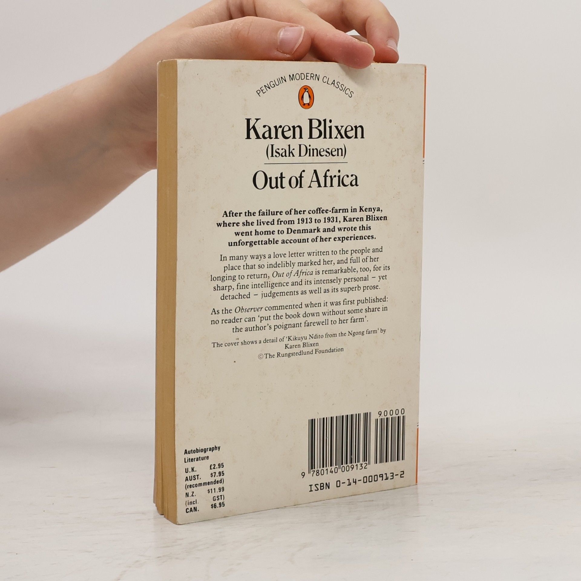 Karen Blixen Out of Africa