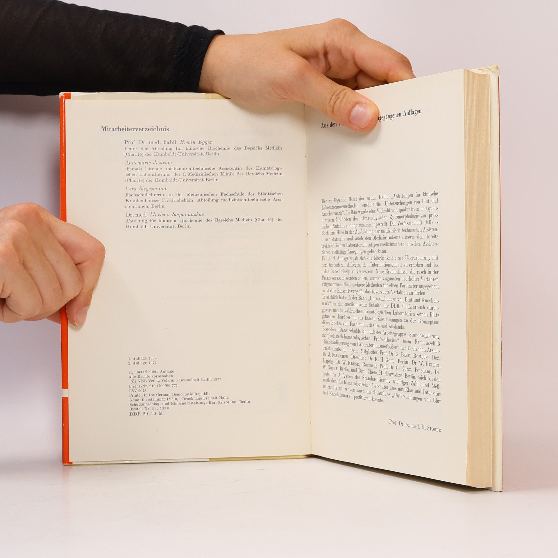 Horst Stobbe Untersuchungen von Blut und Knochenmark