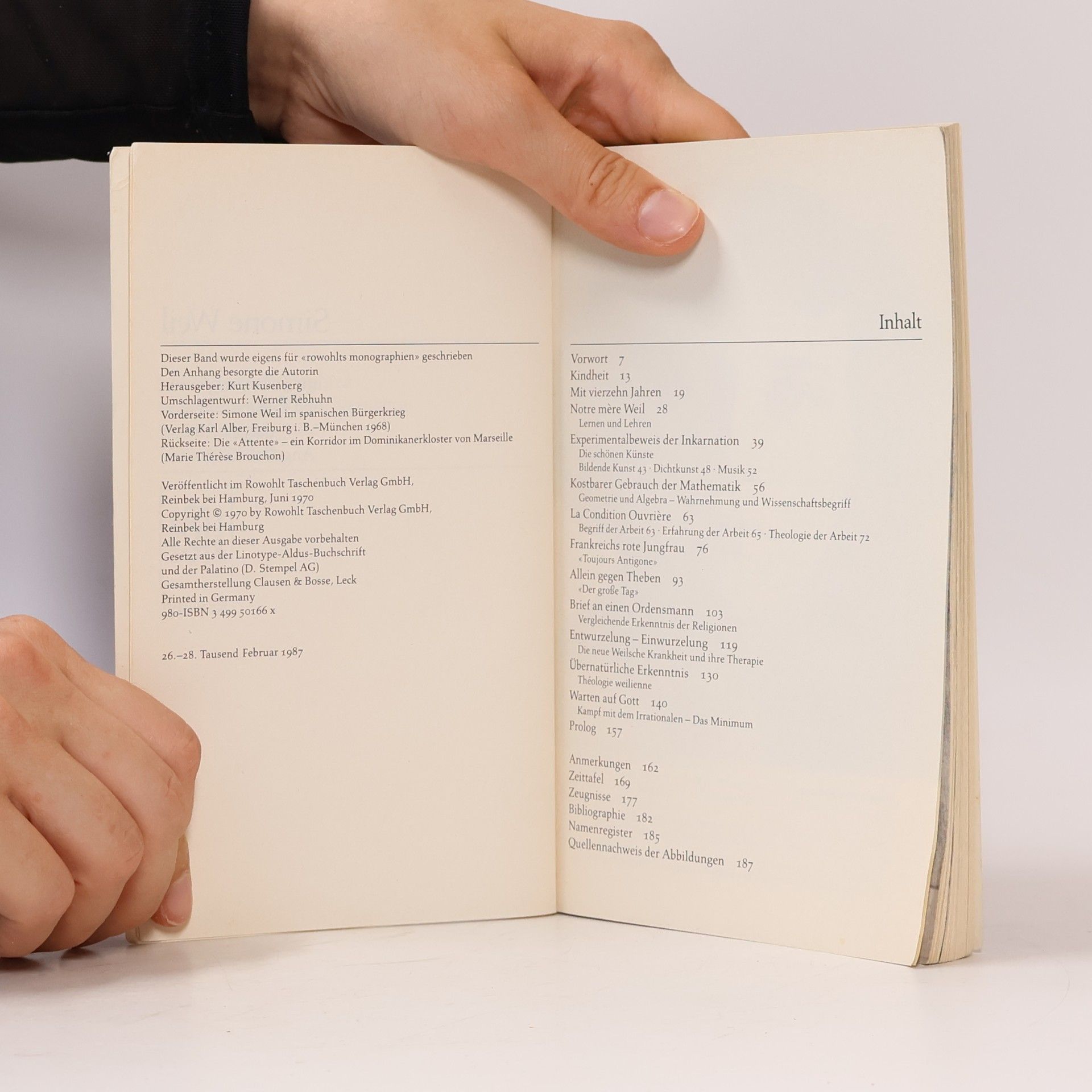 Angelika von Schwanenflügel-Krogmann Simone Weil in Selbstzeugnissen und Bilddokumenten