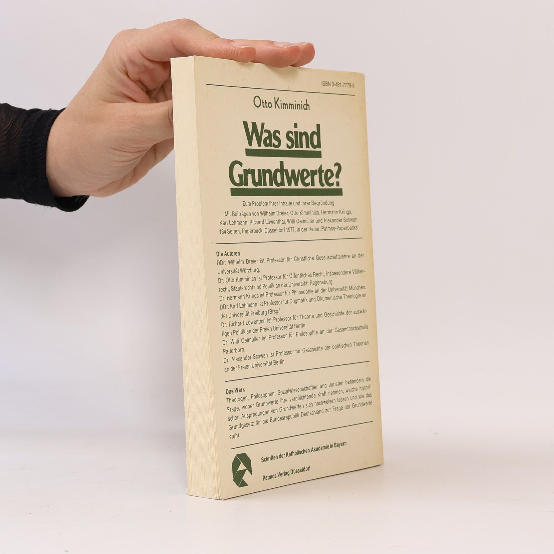 Otto Kimminich Patmos-Paper-Backs - 43: Was sind Grundwerte?