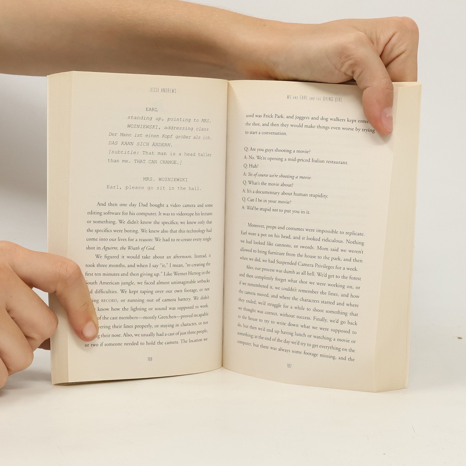 Jesse Andrews Me and Earl and the Dying Girl, Film Tie-in. Ich und Earl und das sterbende Mädchen, englische Ausgabe