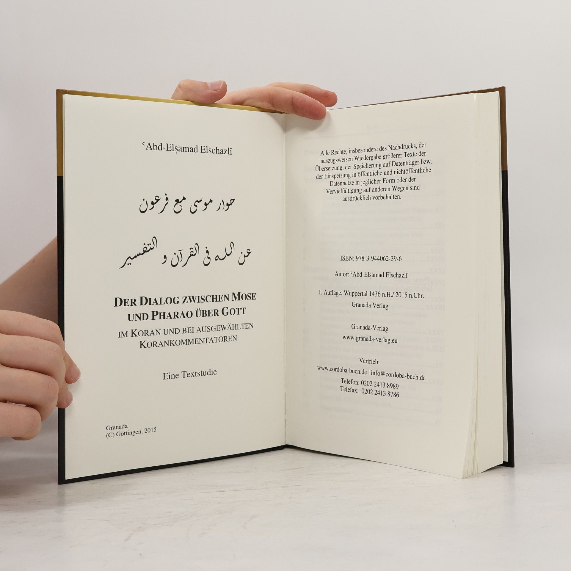 `Abd-Elsamad Elschazli Der Dialog zwischen Mose und Pharao über Gott